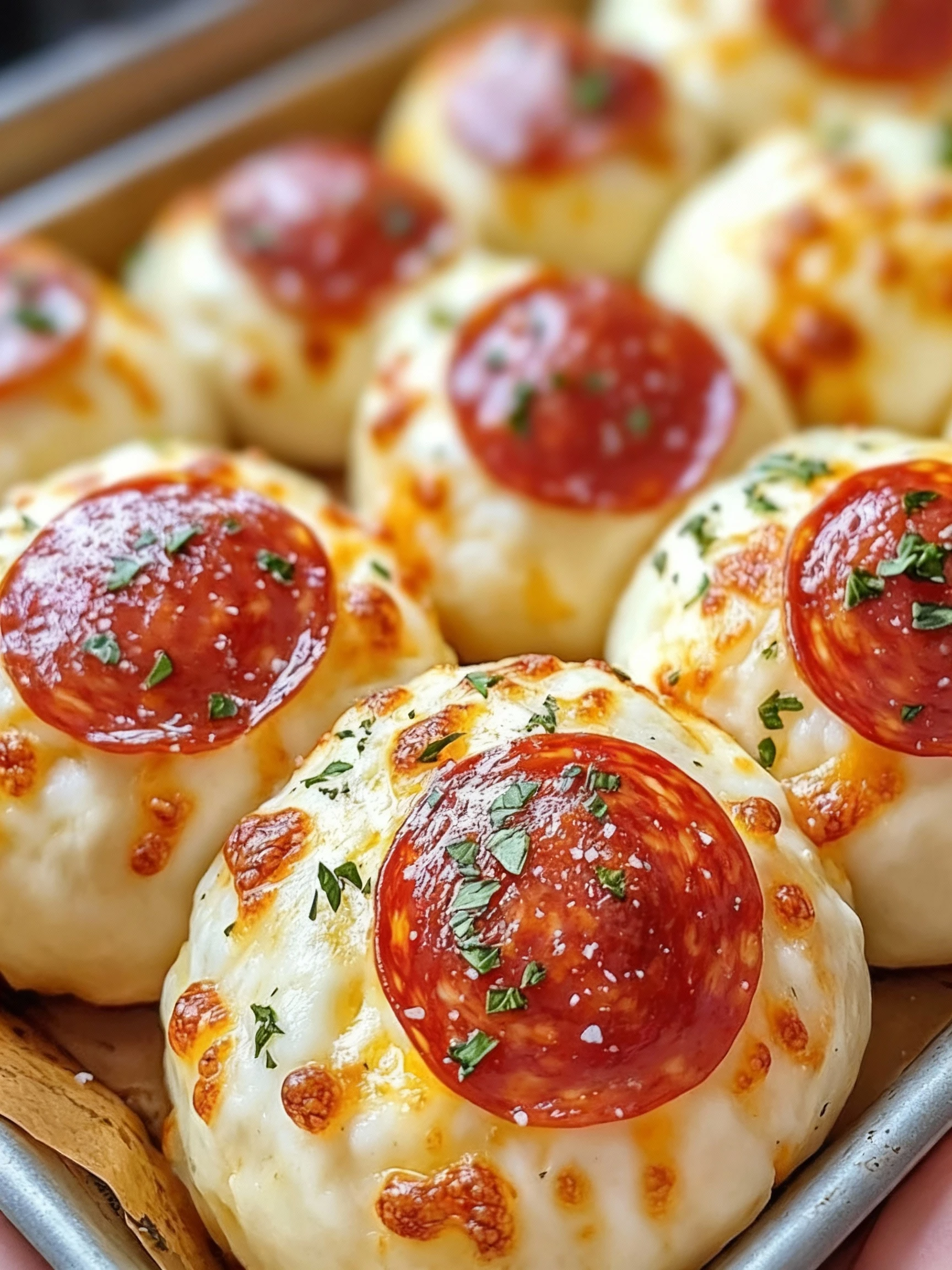 Cheesy Pepperoni Pizza Bombs finished