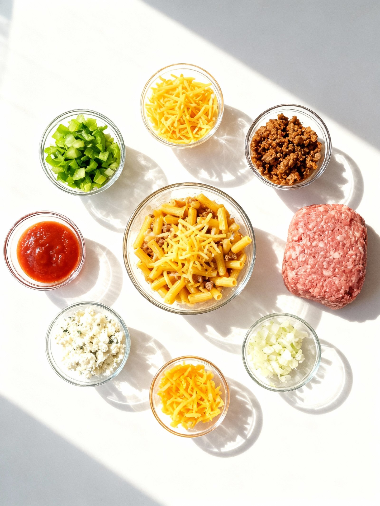 Cheesy Sloppy Cheeseburger Pasta ingredients