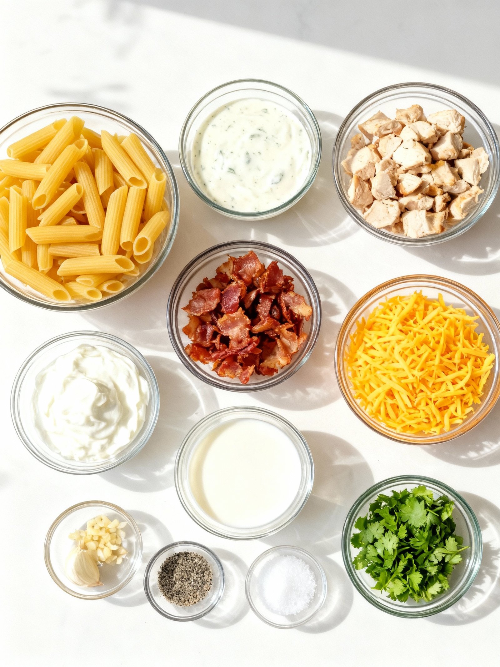 Chicken Bacon Ranch Pasta ingredients
