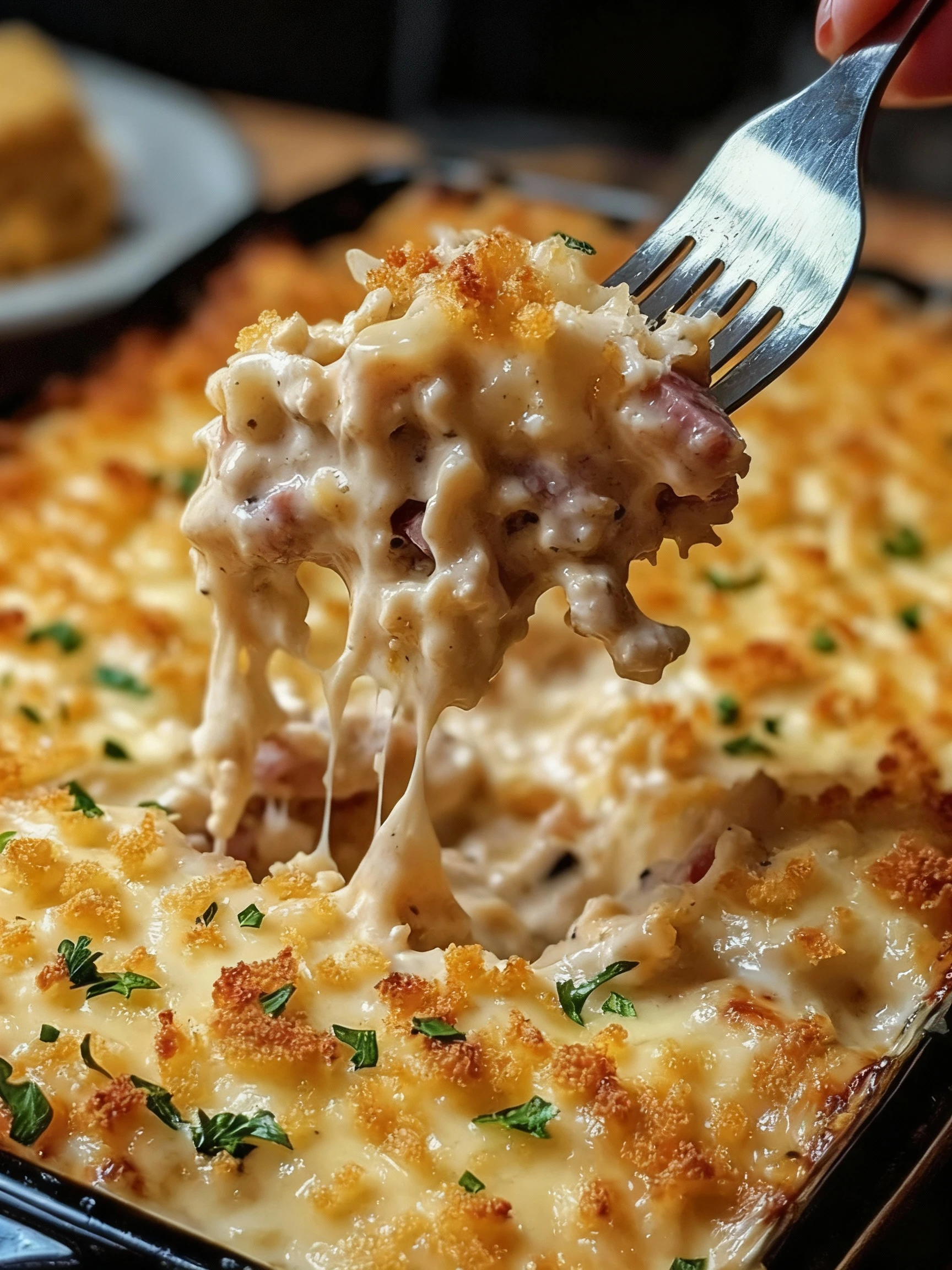 Chicken Cordon Bleu Casserole finished