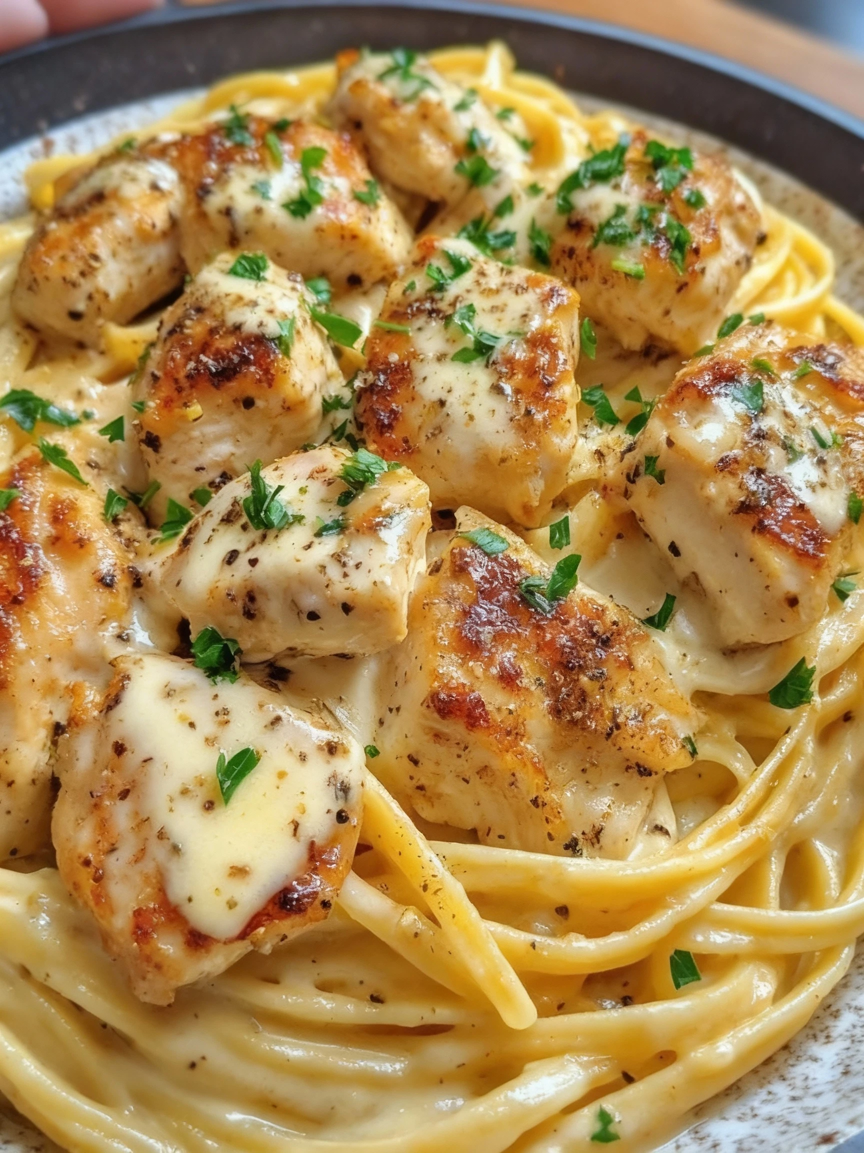 Chicken Linguine in Garlic Cajun Alfredo finished