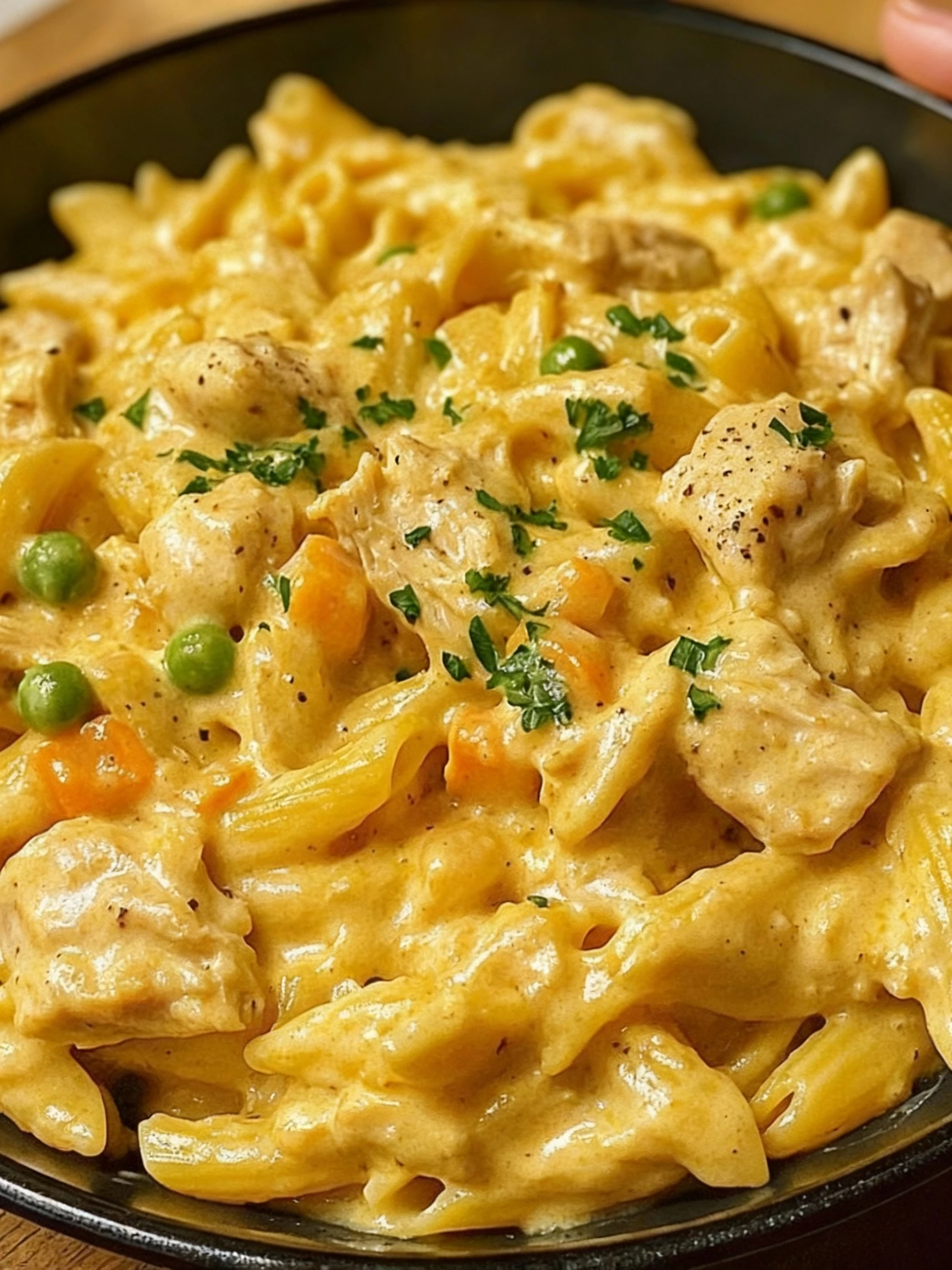 Chicken Pot Pie Pasta finished