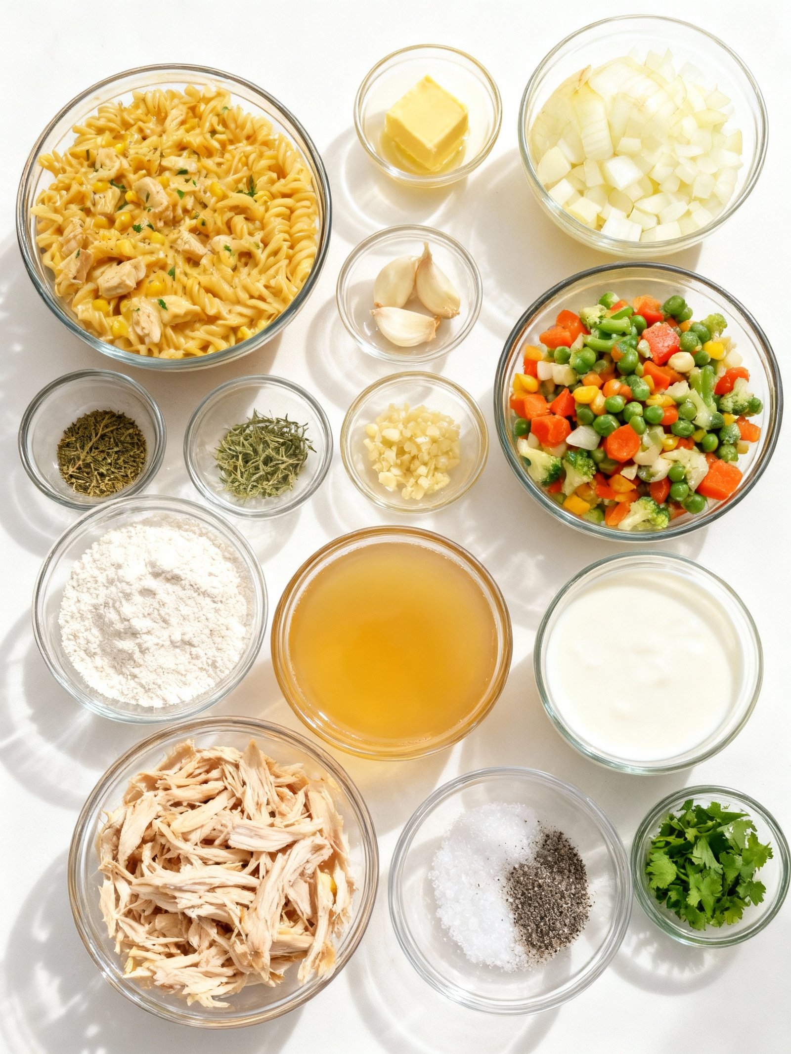 Chicken Pot Pie Pasta ingredients