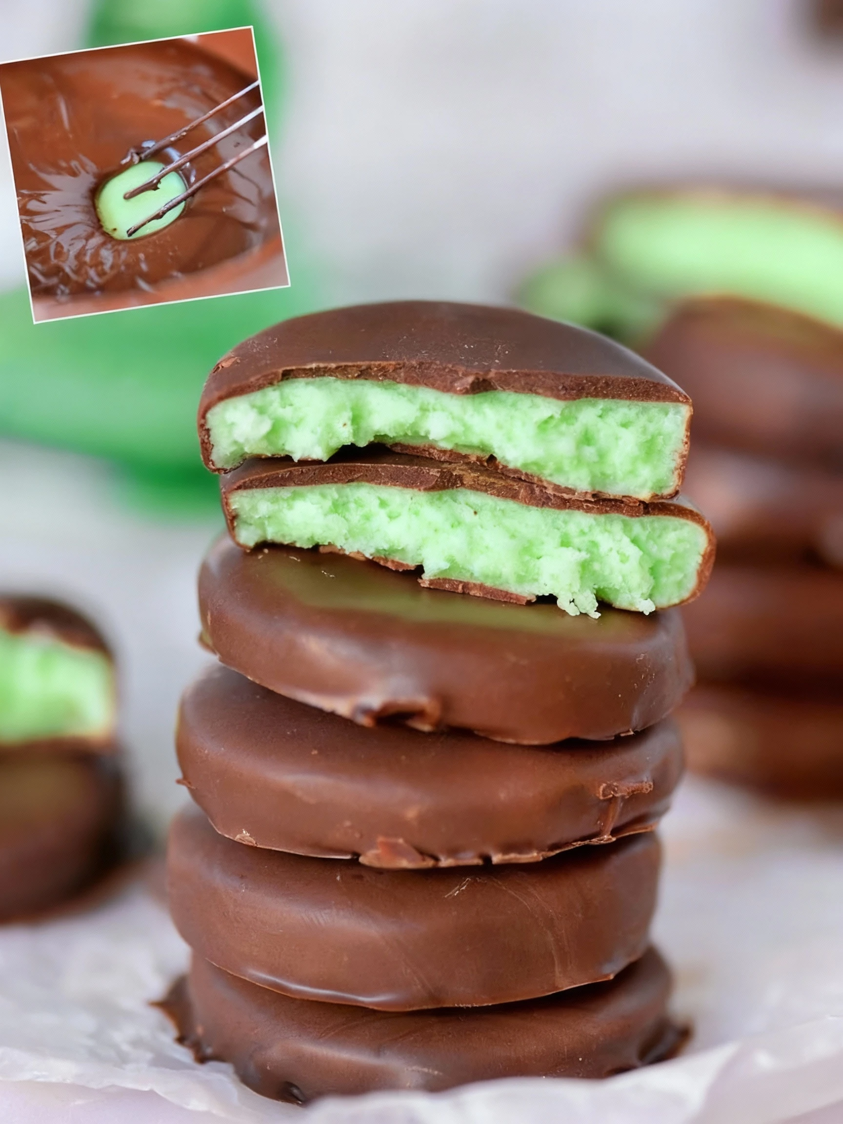 Chocolate + Mint = The perfect quick and easy treat finished