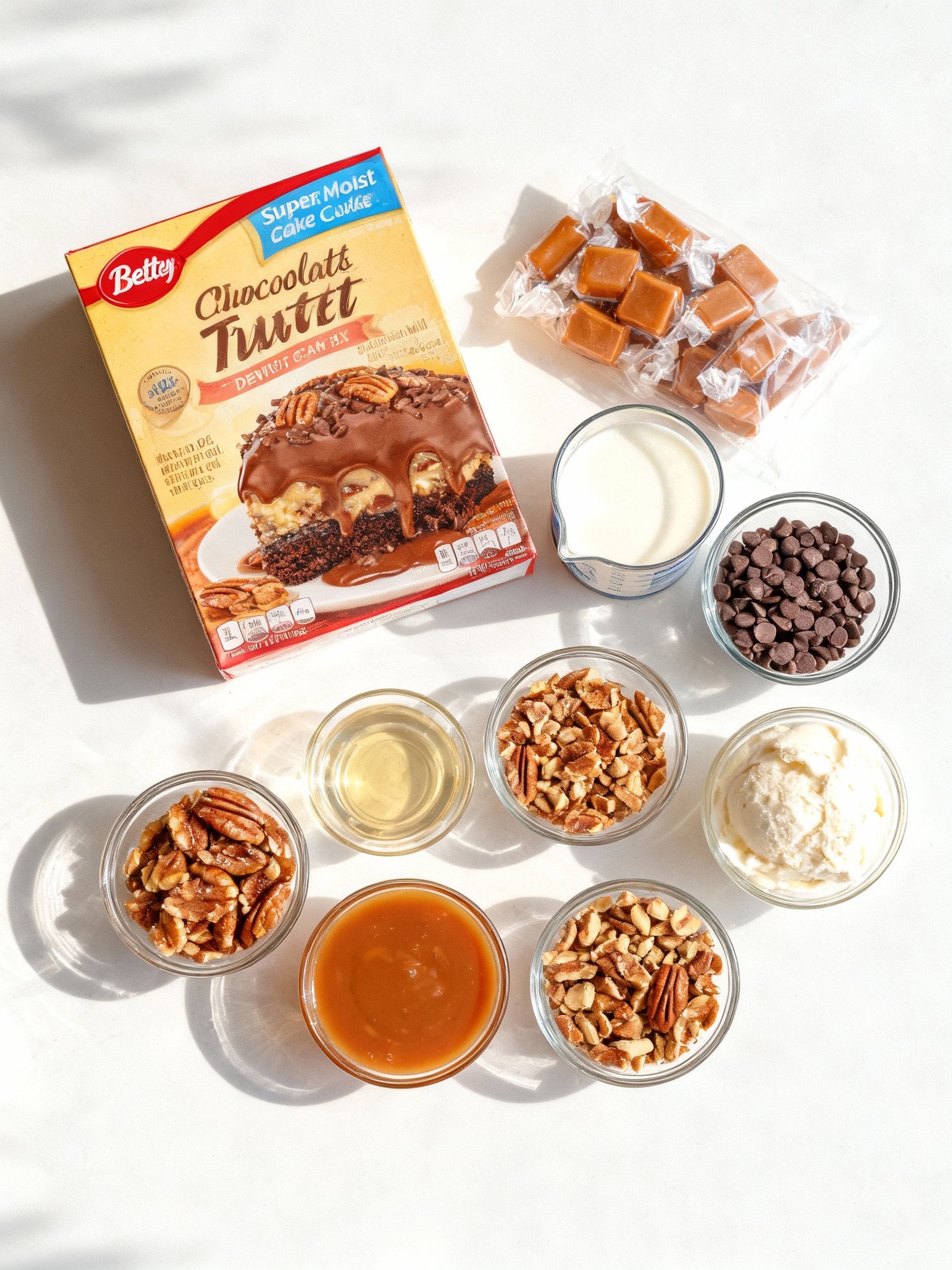 Chocolate Turtle Cake ingredients