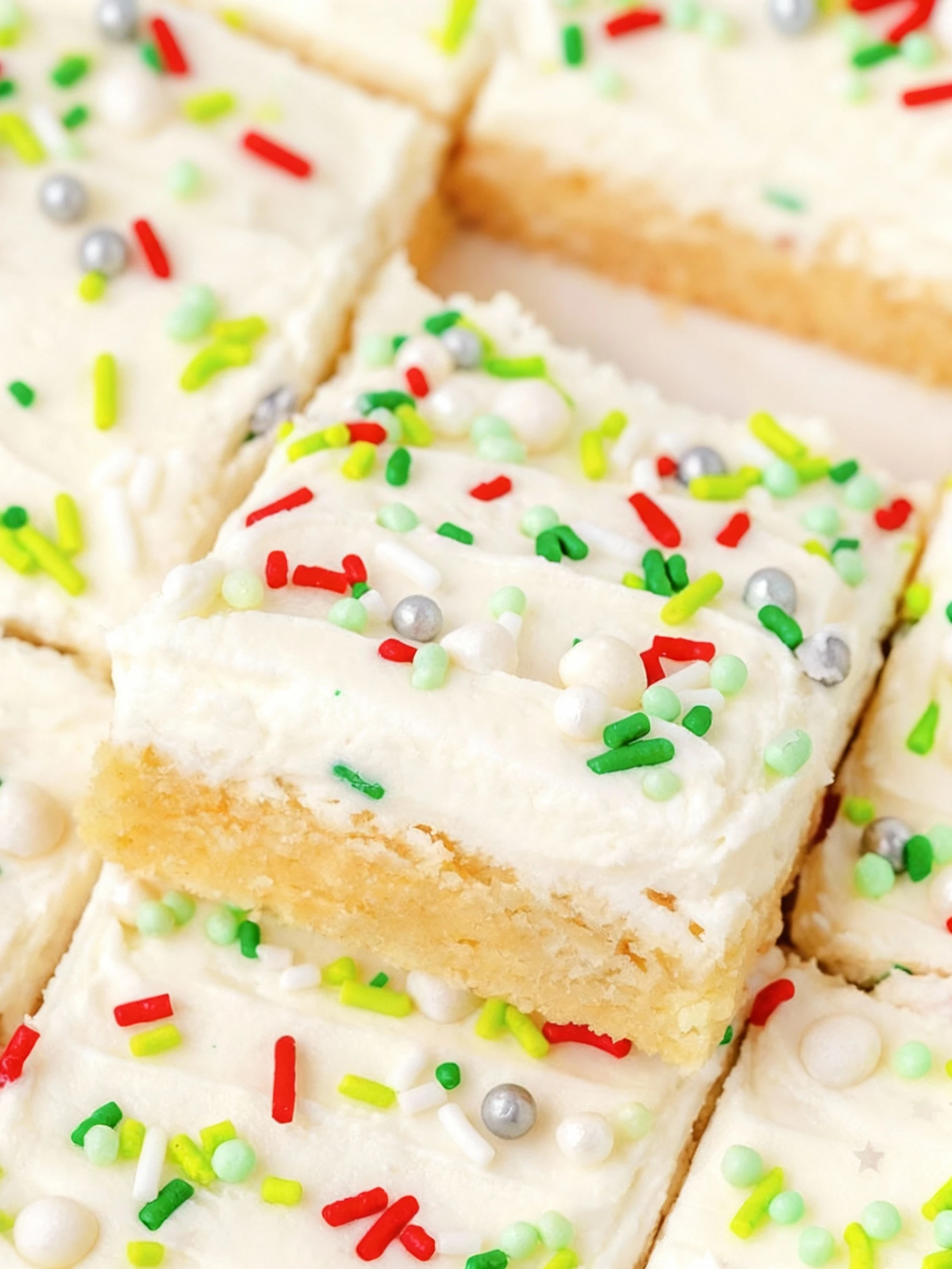 Christmas Sugar Cookie Bars finished
