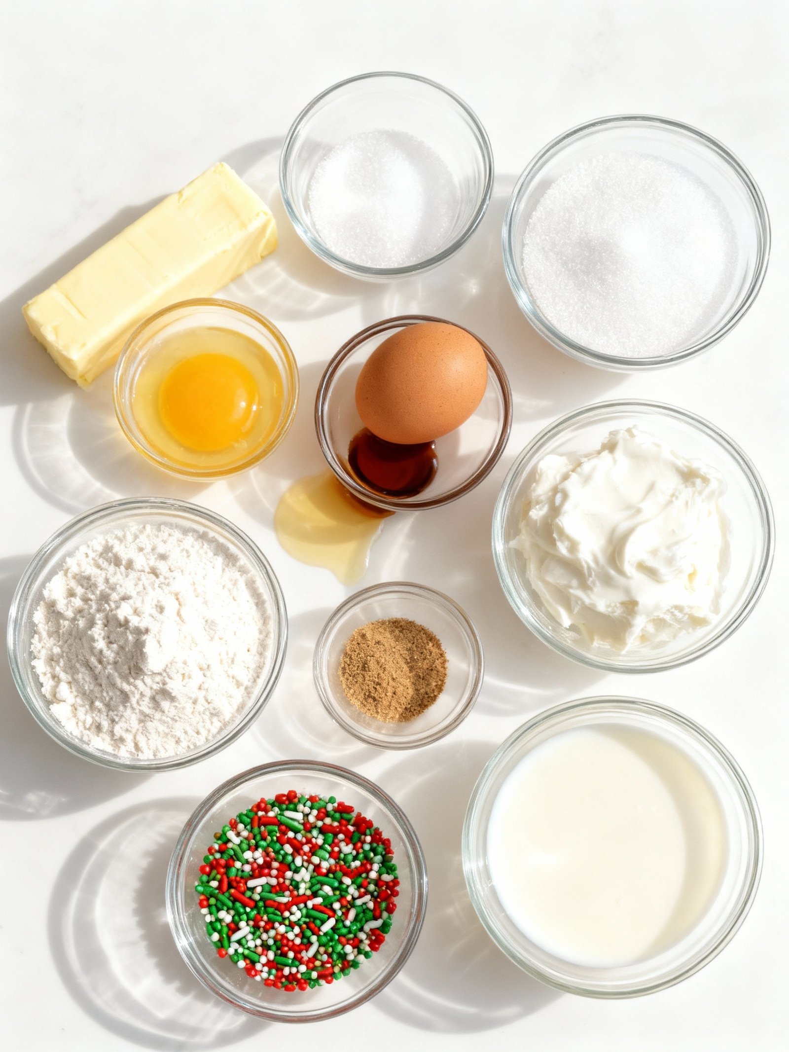 Christmas Sugar Cookie Bars ingredients