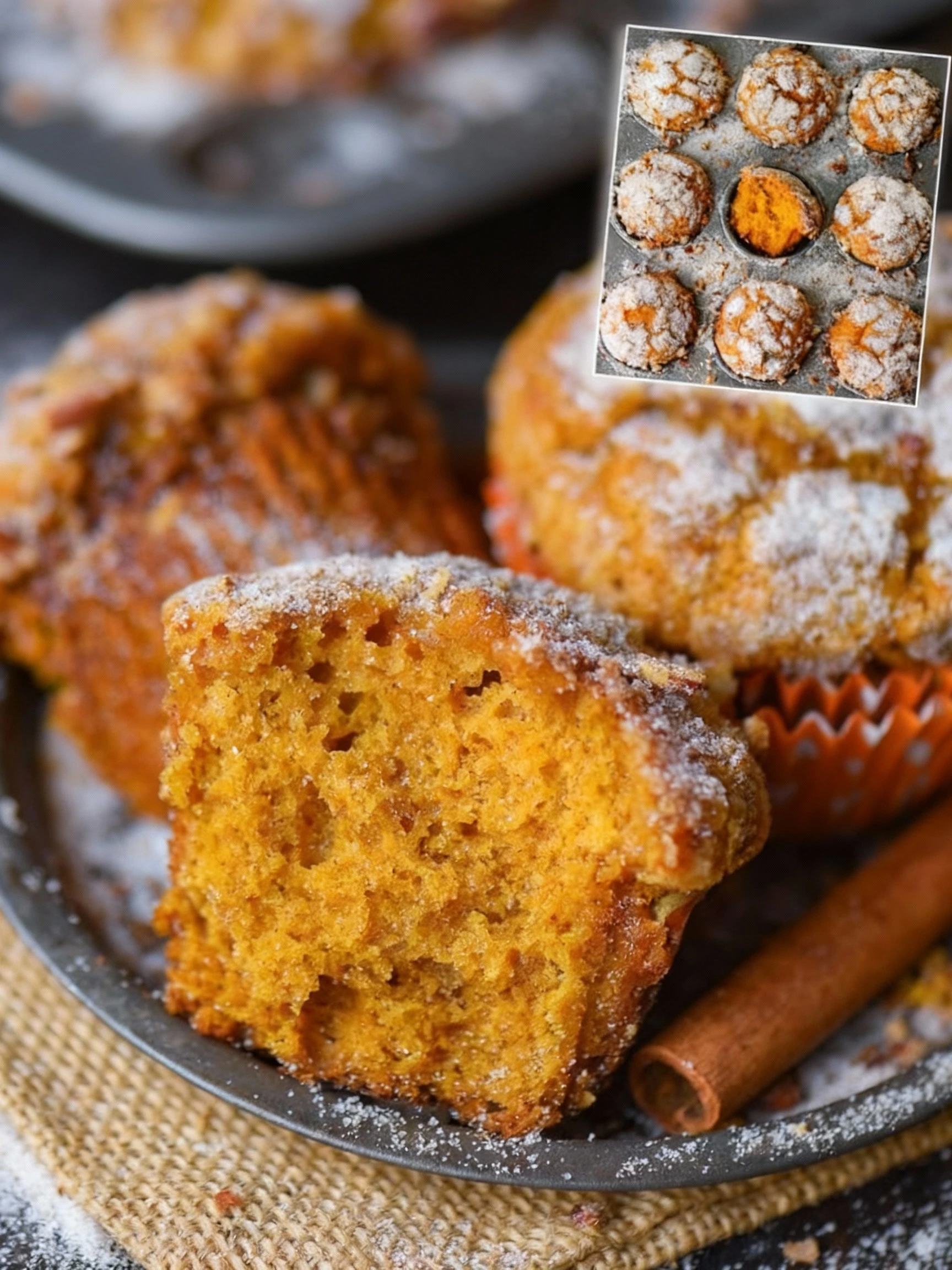 Cinnamon Sugar Pumpkin Muffins finished