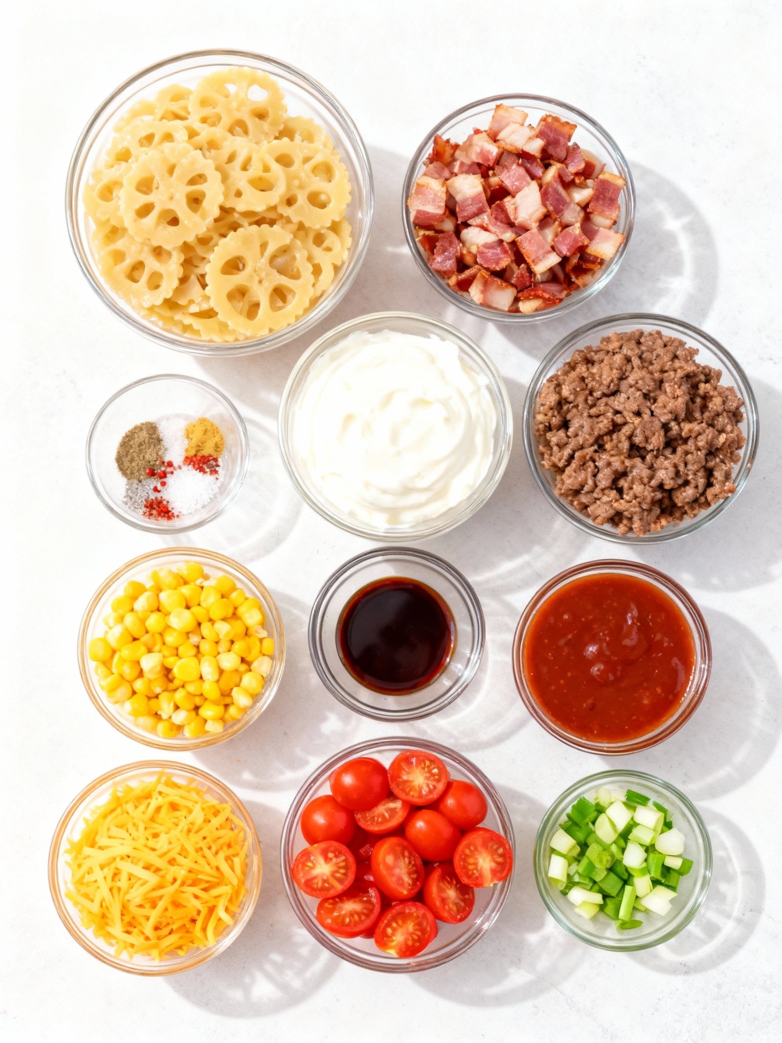 Cowboy Pasta Salad ingredients