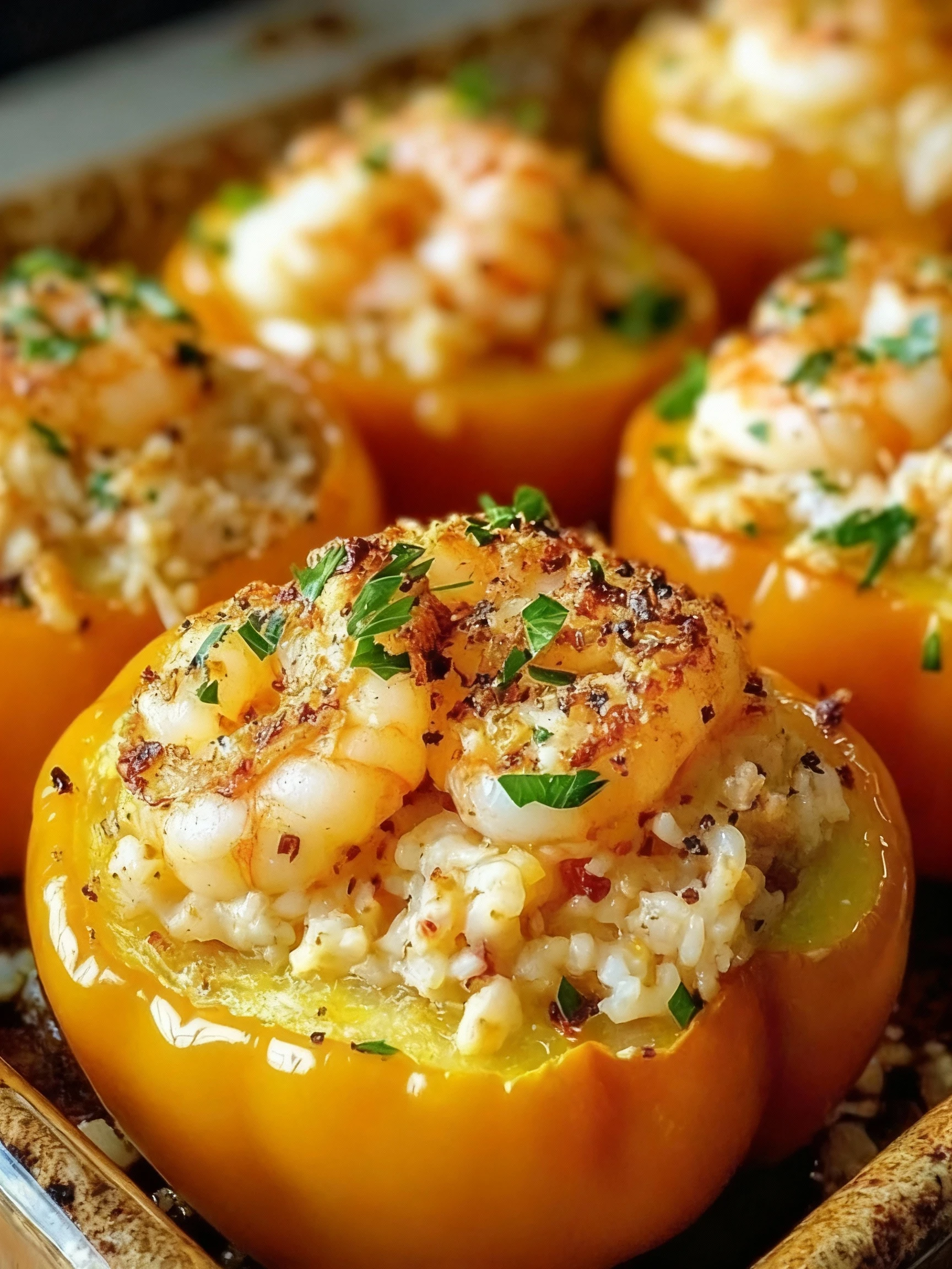 Crab and Shrimp Stuffed Bell Peppers finished