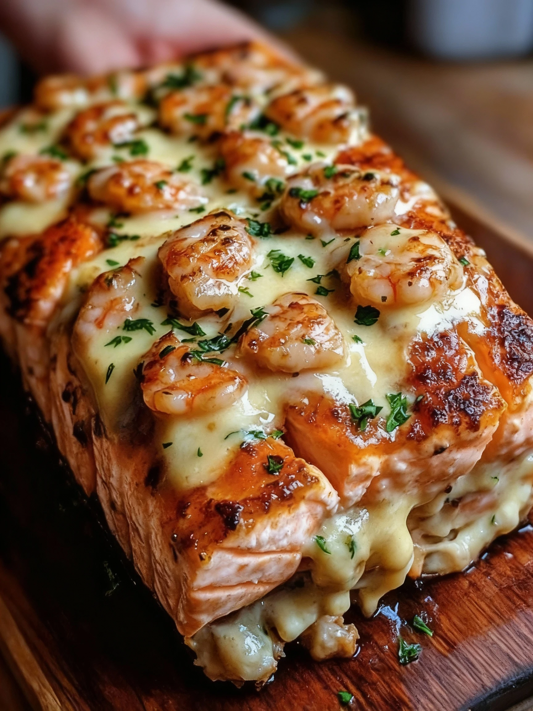 Crab & Shrimp Stuffed Salmon finished