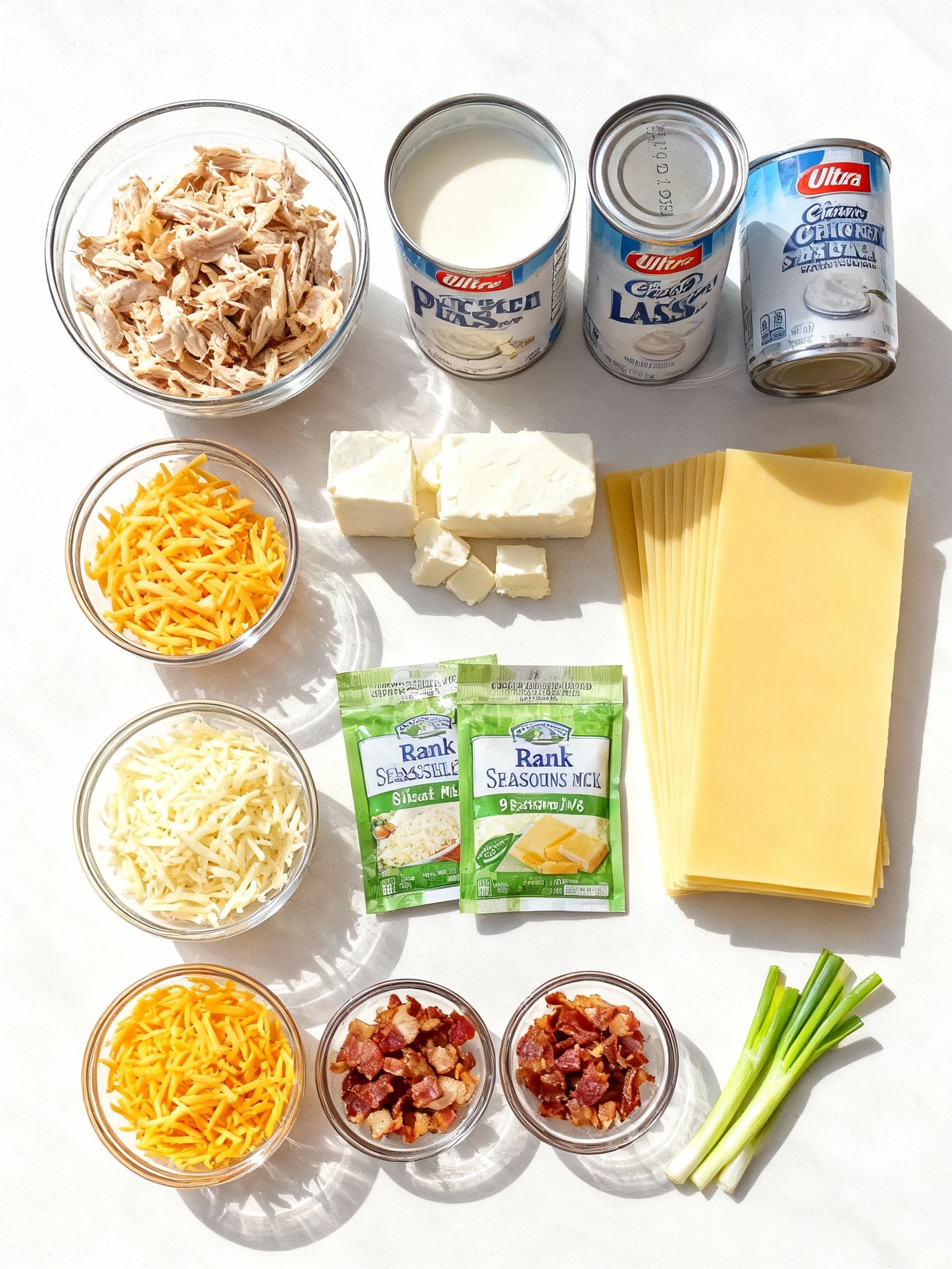 Crack Chicken Lasagna ingredients