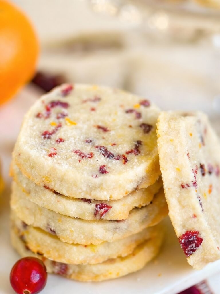 Cranberry Orange Shortbread Cookies Recipe