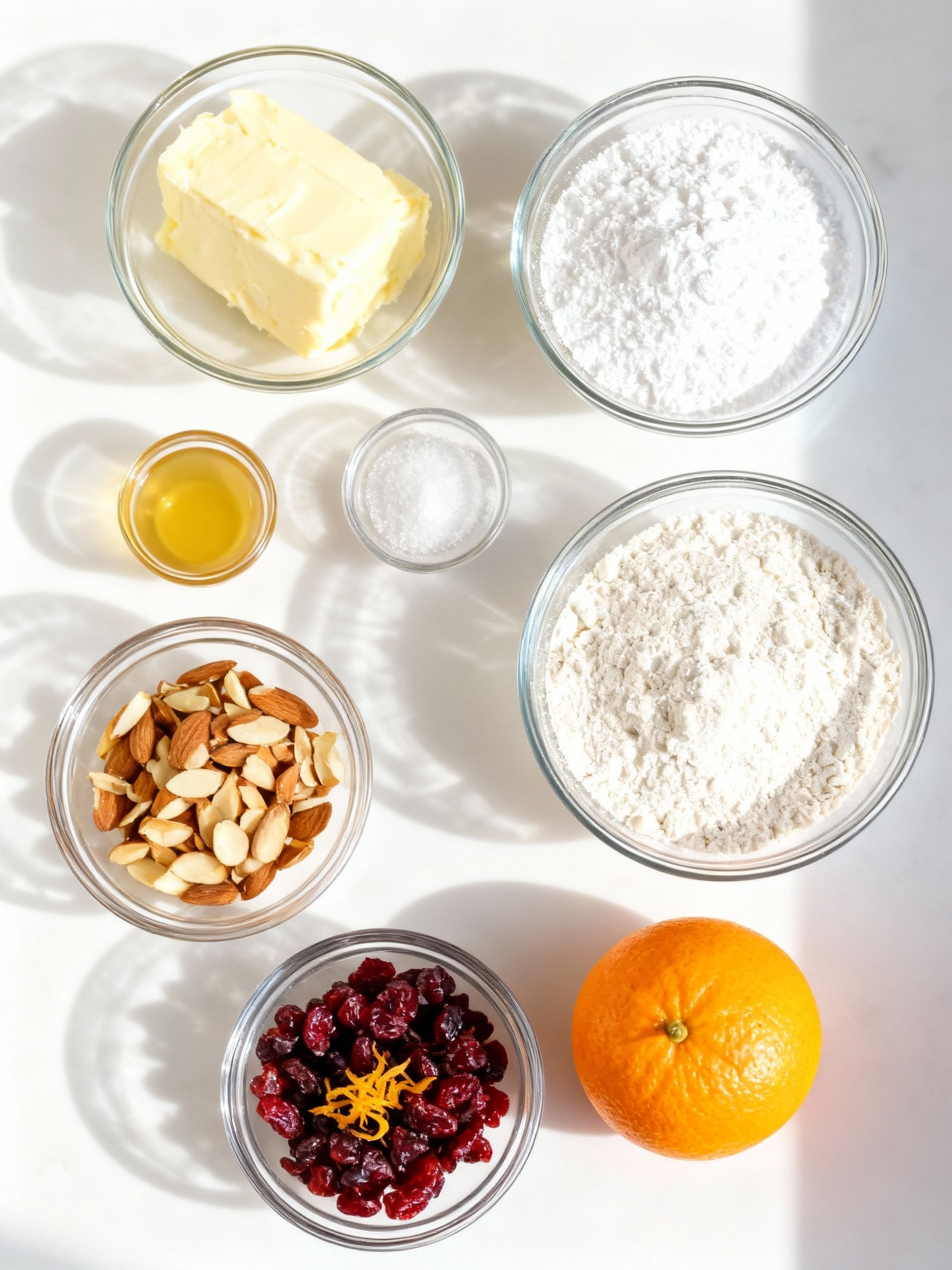 Cranberry Orange Shortbread Cookies ingredients