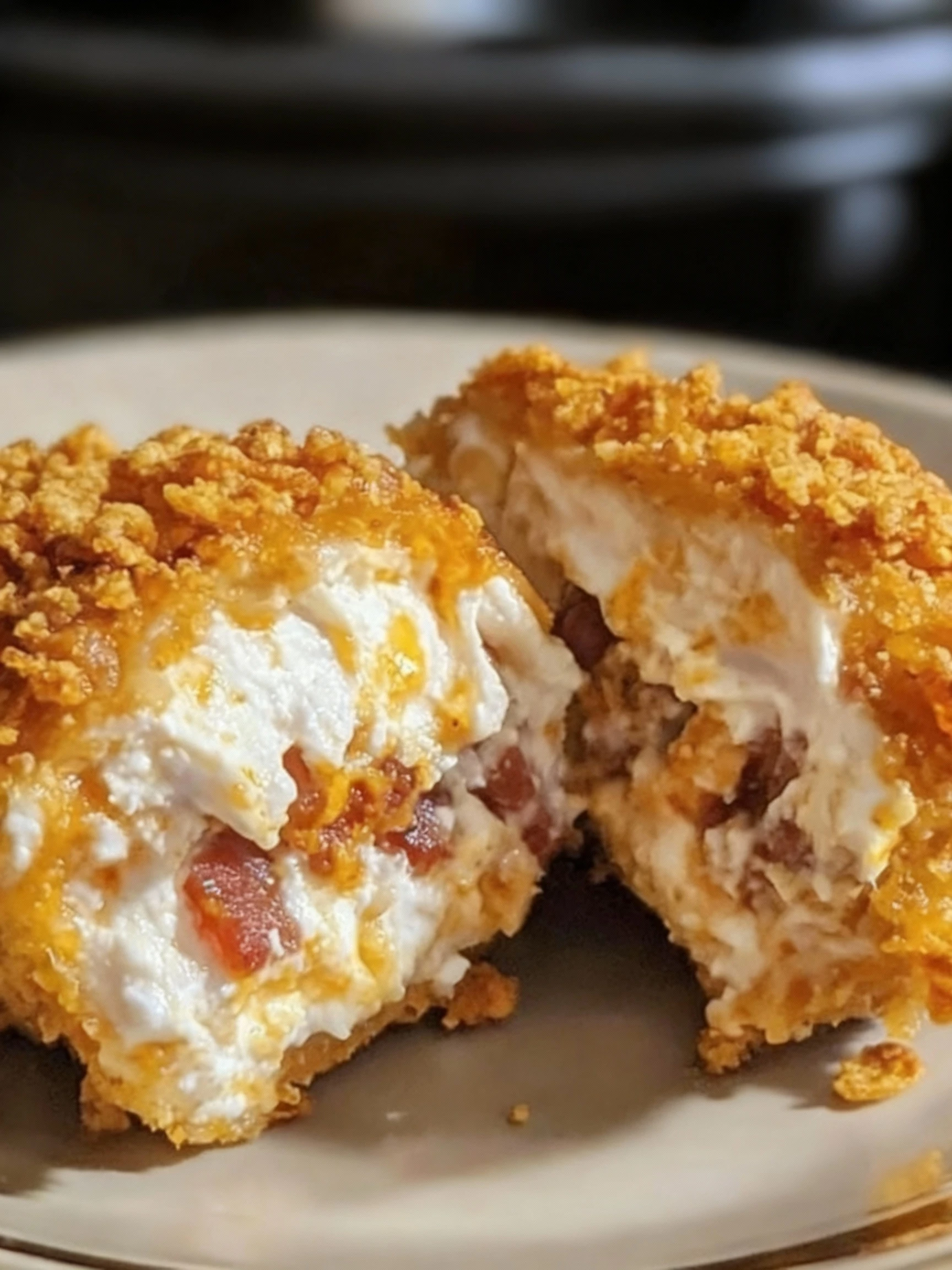 Cream Cheese and Turkey Bacon Stuffed Doritos Chicken finished