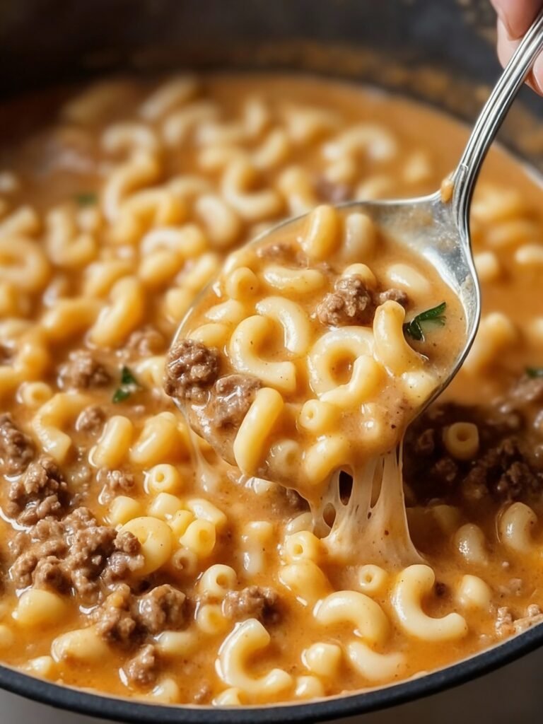 Creamy Beef and Macaroni Soup Recipe
