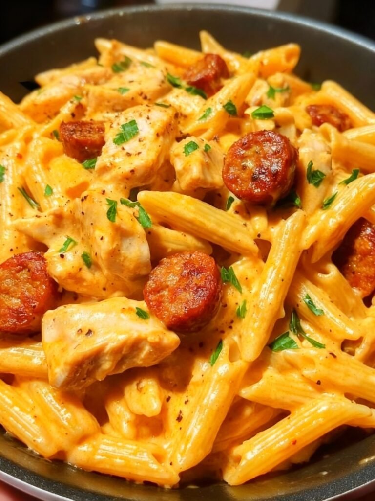 Creamy Cajun Chicken and Sausage Pasta Recipe
