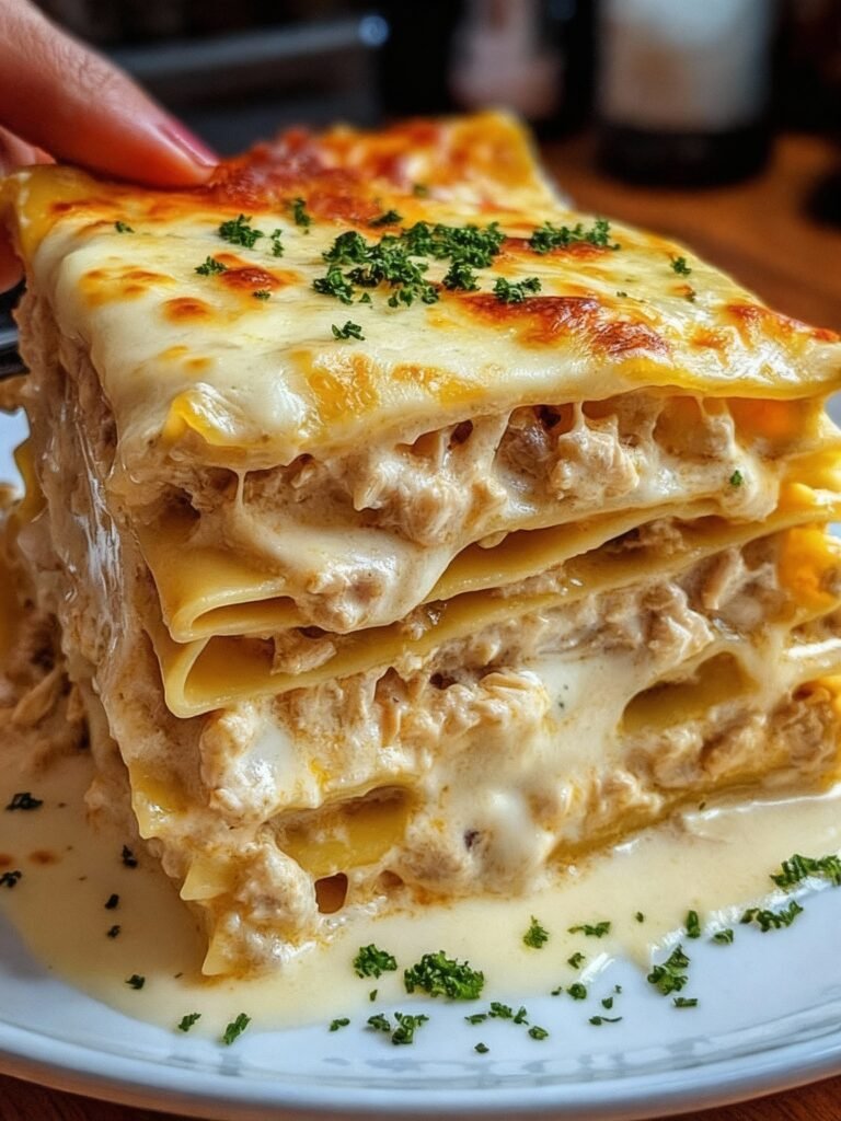 Creamy Chicken Lasagna with White Sauce Recipe