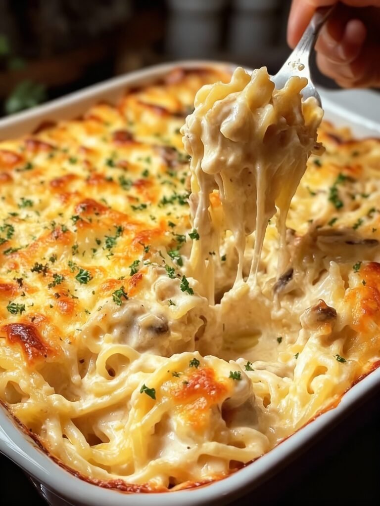 Creamy Chicken Tetrazzini Casserole Recipe