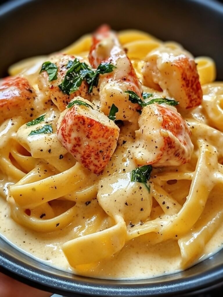 Lobster Pasta in Creamy Alfredo Sauce Recipe