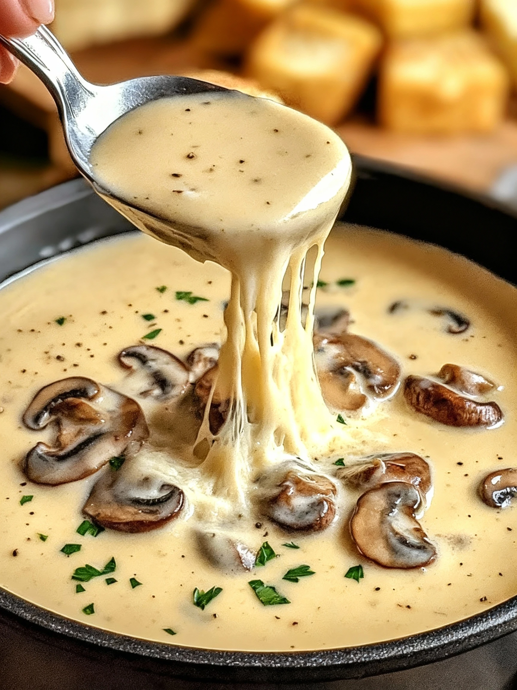 Creamy Mushroom Soup finished