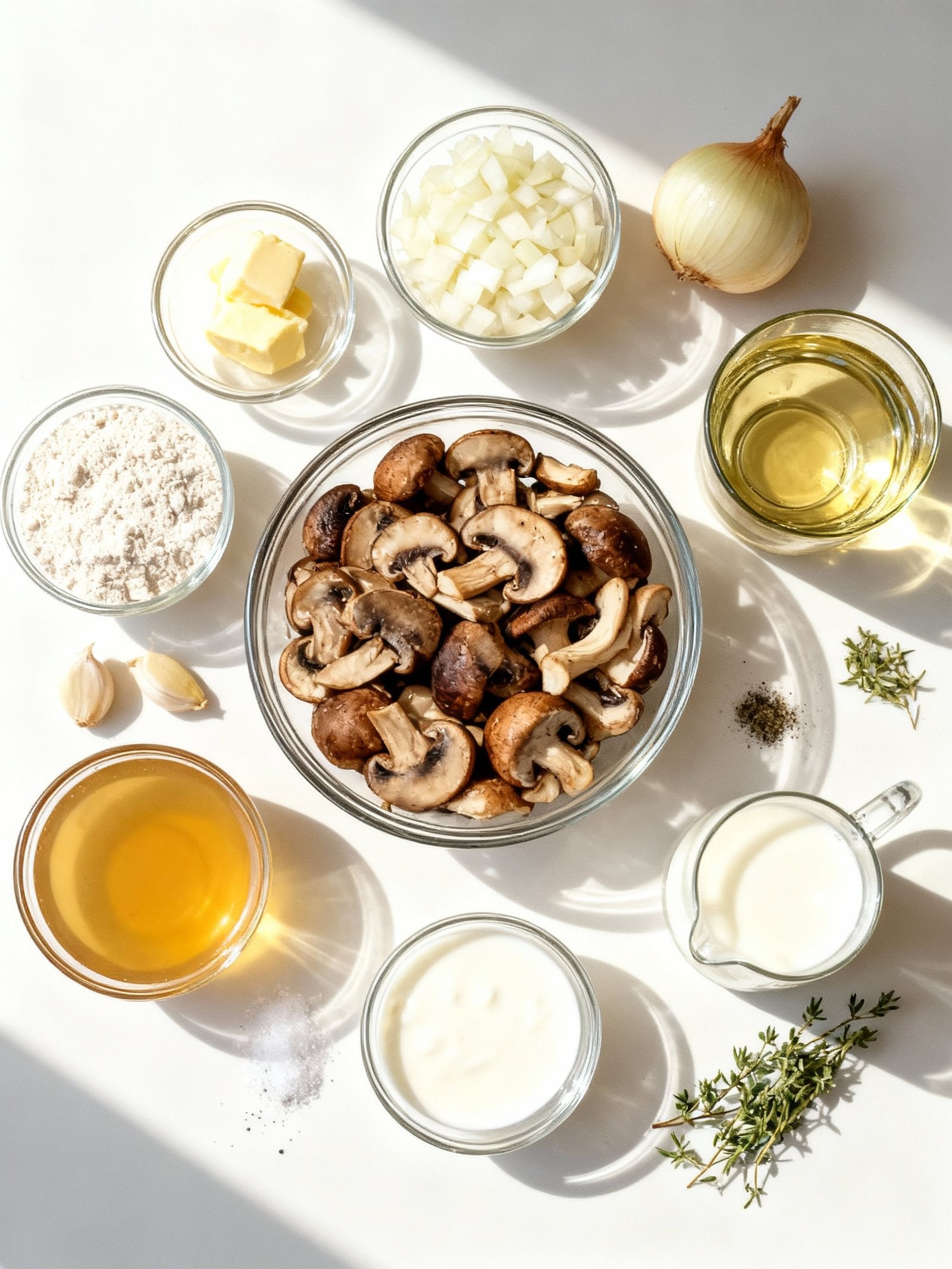 Creamy Mushroom Soup ingredients