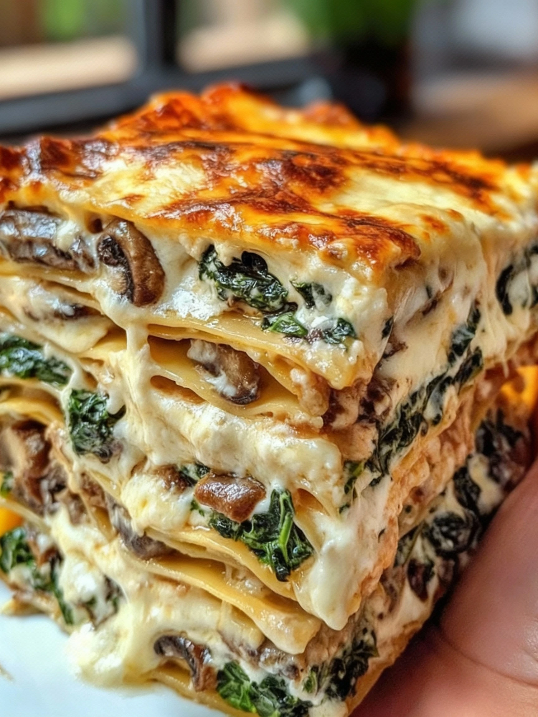 Creamy Spinach & Mushroom Lasagna finished