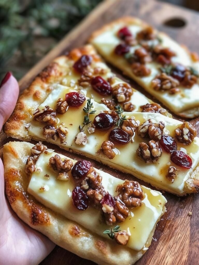 Crispy Flatbread with Brie, Cranberries & Walnuts Recipe