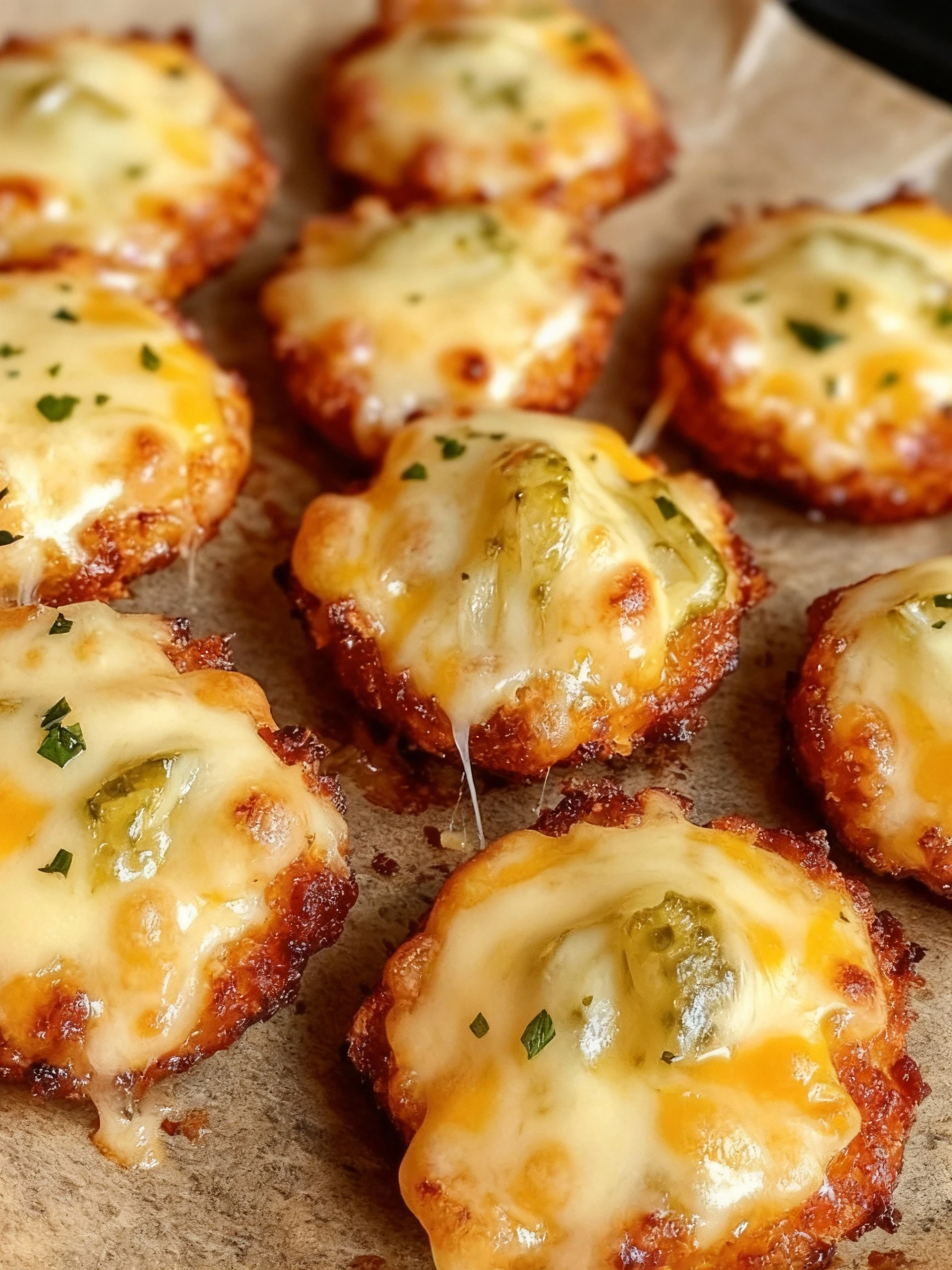 Crispy Pickle Cheese Bites finished