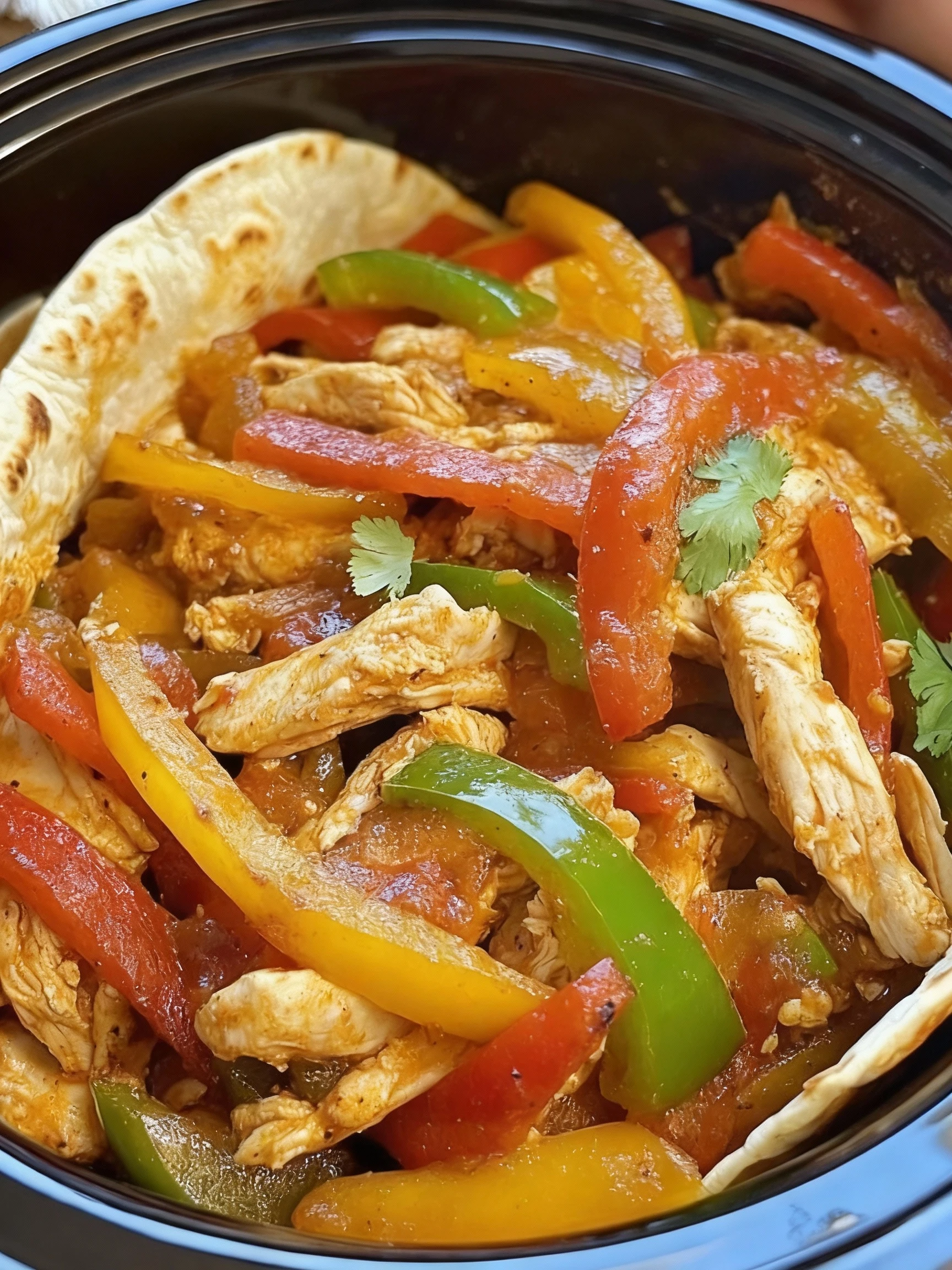 Crockpot Chicken Fajitas finished