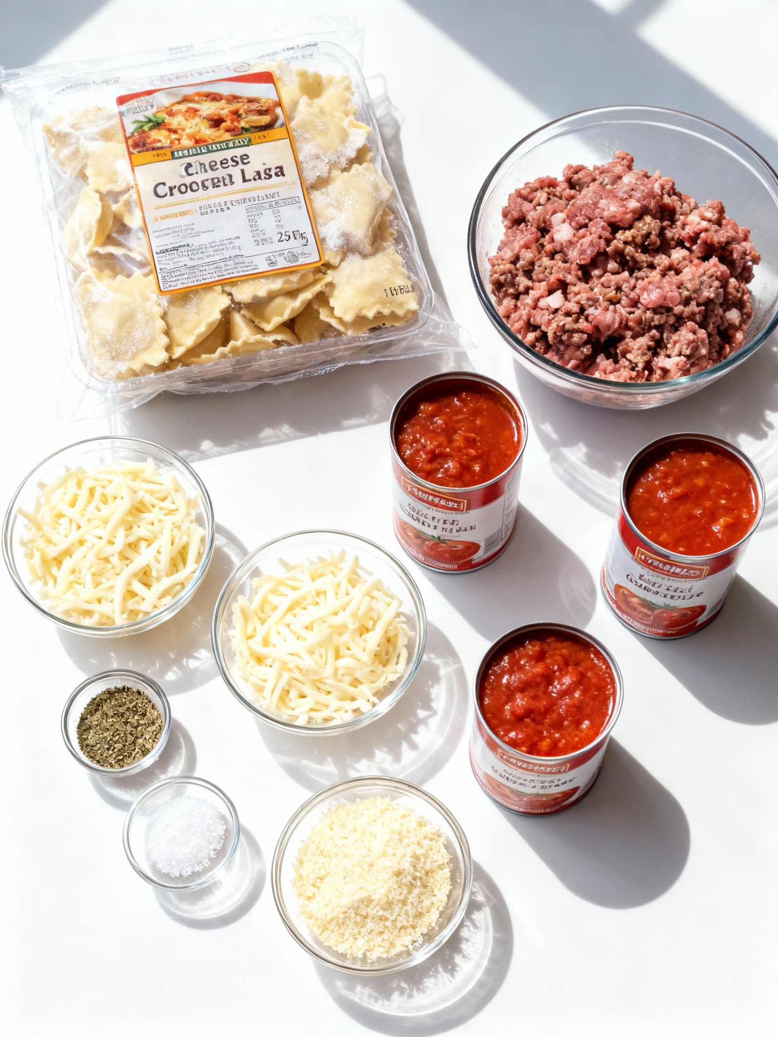 Crockpot Ravioli Lasagna ingredients