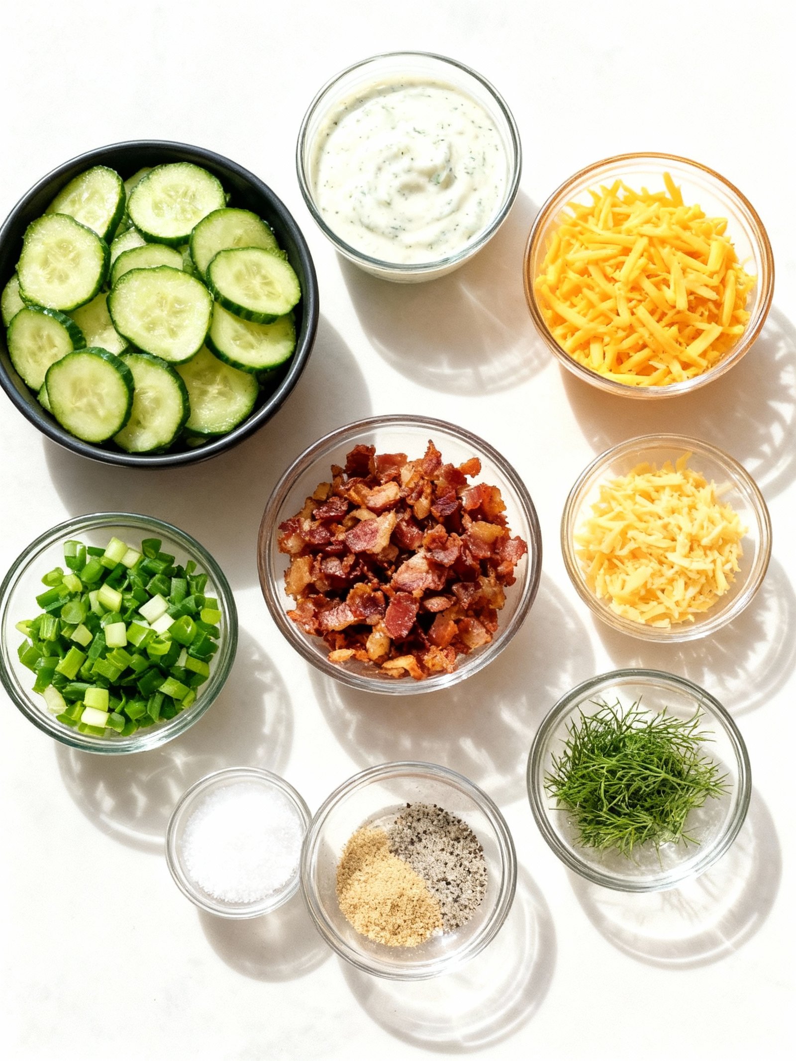 Cucumber Ranch Crack Salad ingredients
