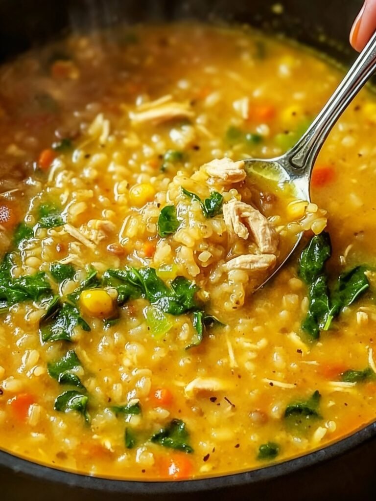 Curried Chicken Lentil and Rice Soup Recipe