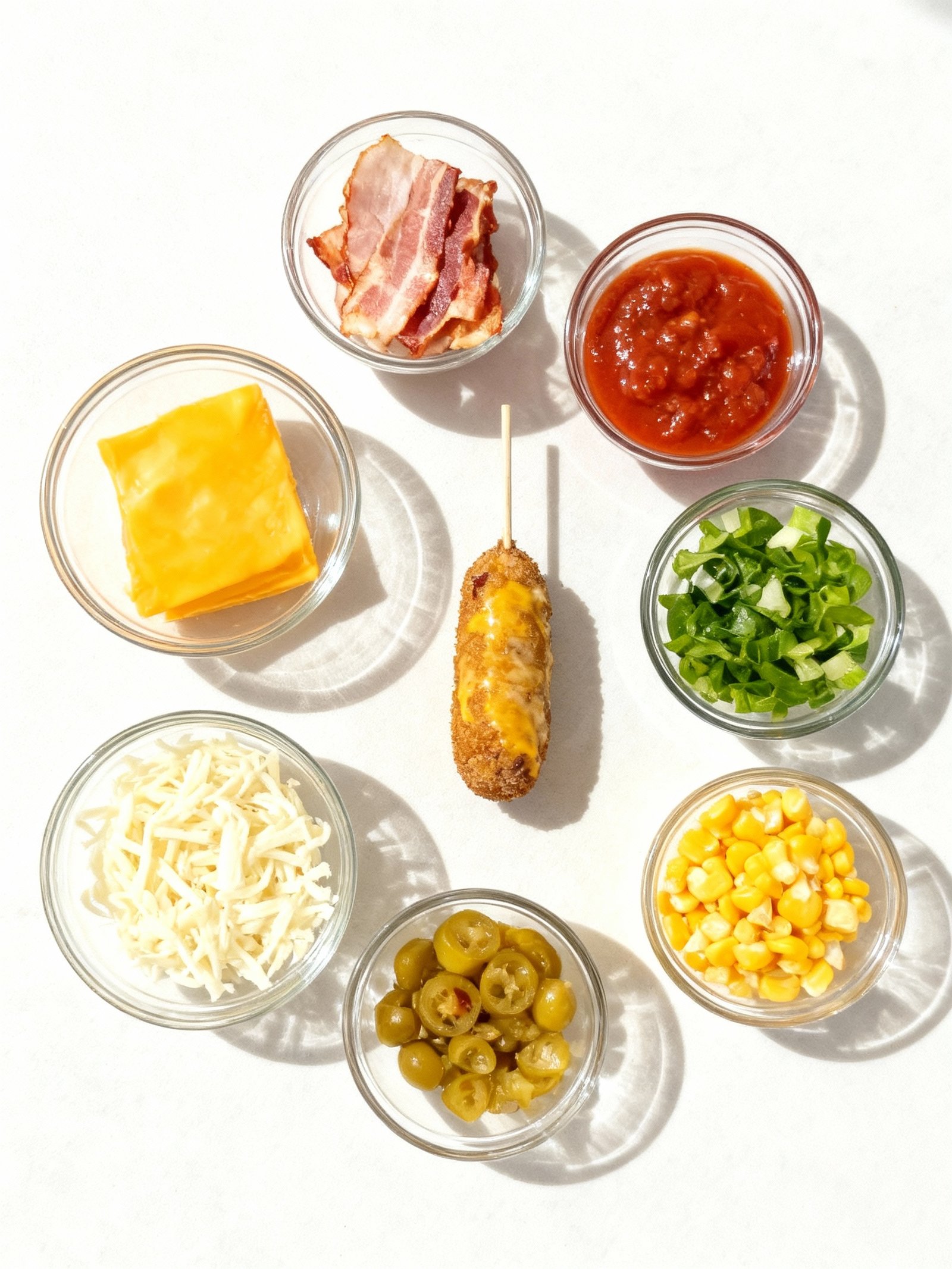 Deep-Fried Turkey Bacon Cheeseburger Corn Dogs ingredients