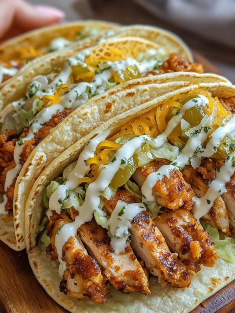 Dill Pickle Ranch Smash Chicken Tacos Recipe