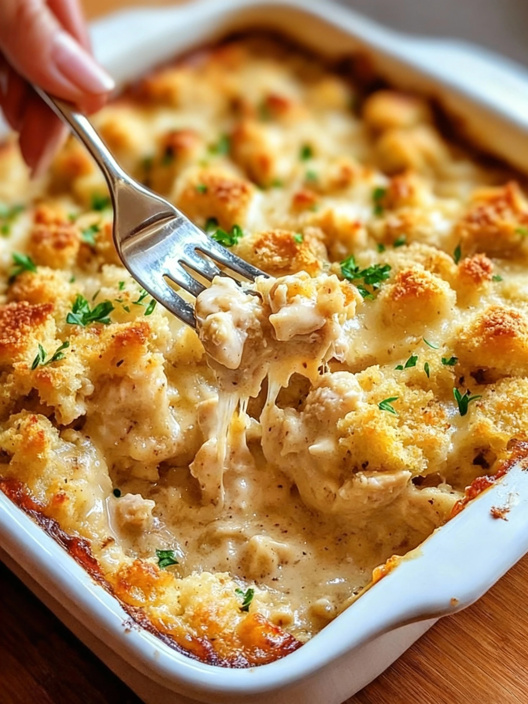 Dollys Chicken and Stuffing Casserole finished