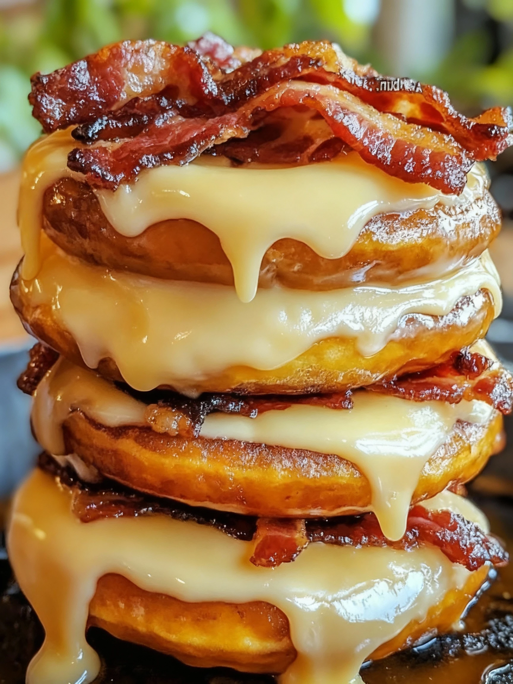 Donut Grilled Cheese with Bacon and Maple Glaze finished