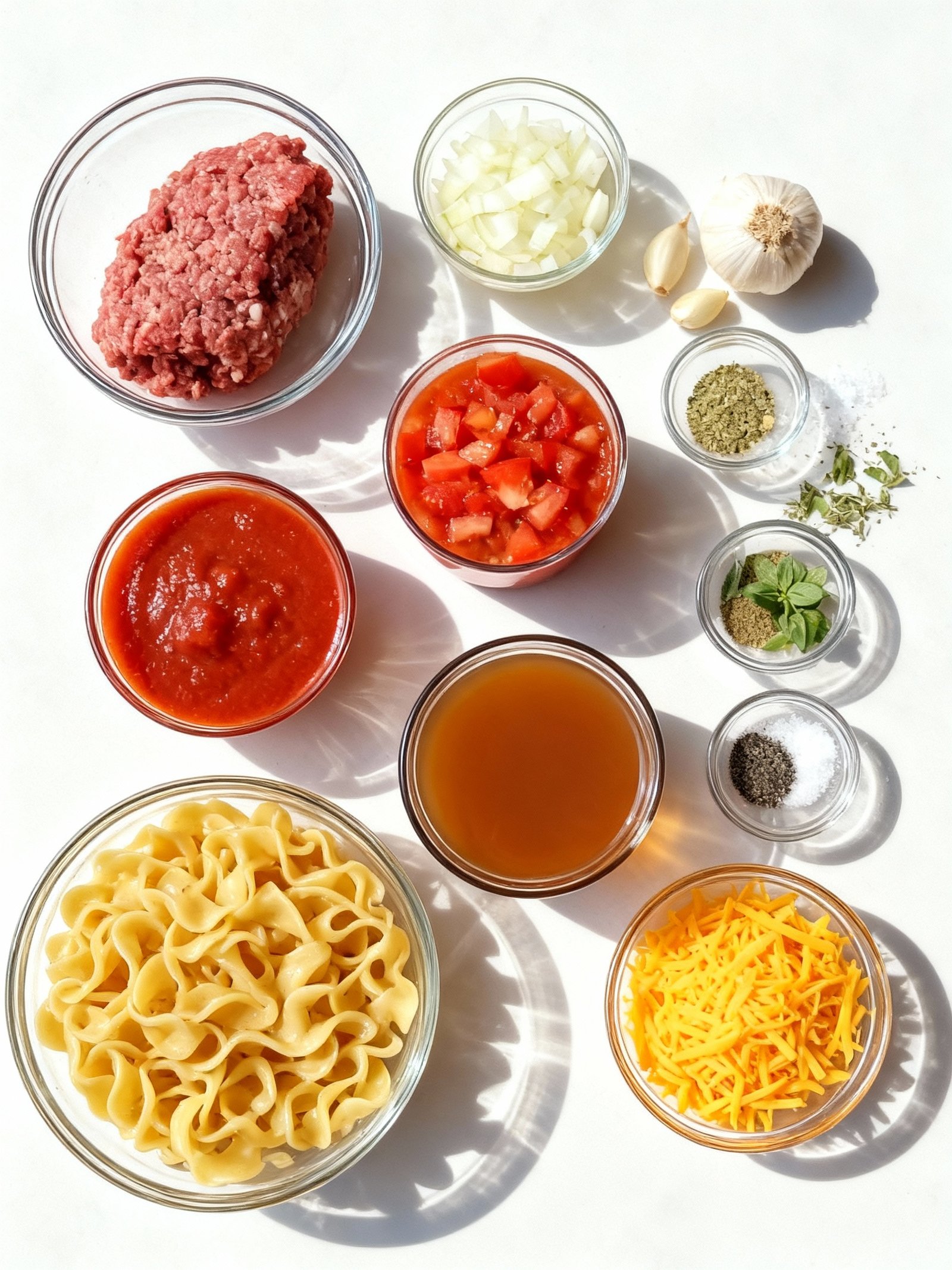 Easy Crockpot Cheesy Beef and Noodles ingredients