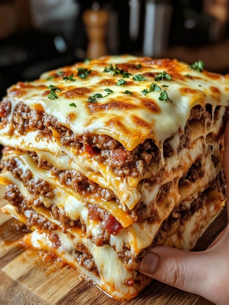 Parmesan Garlic Bacon Cheeseburger Lasagna Recipe