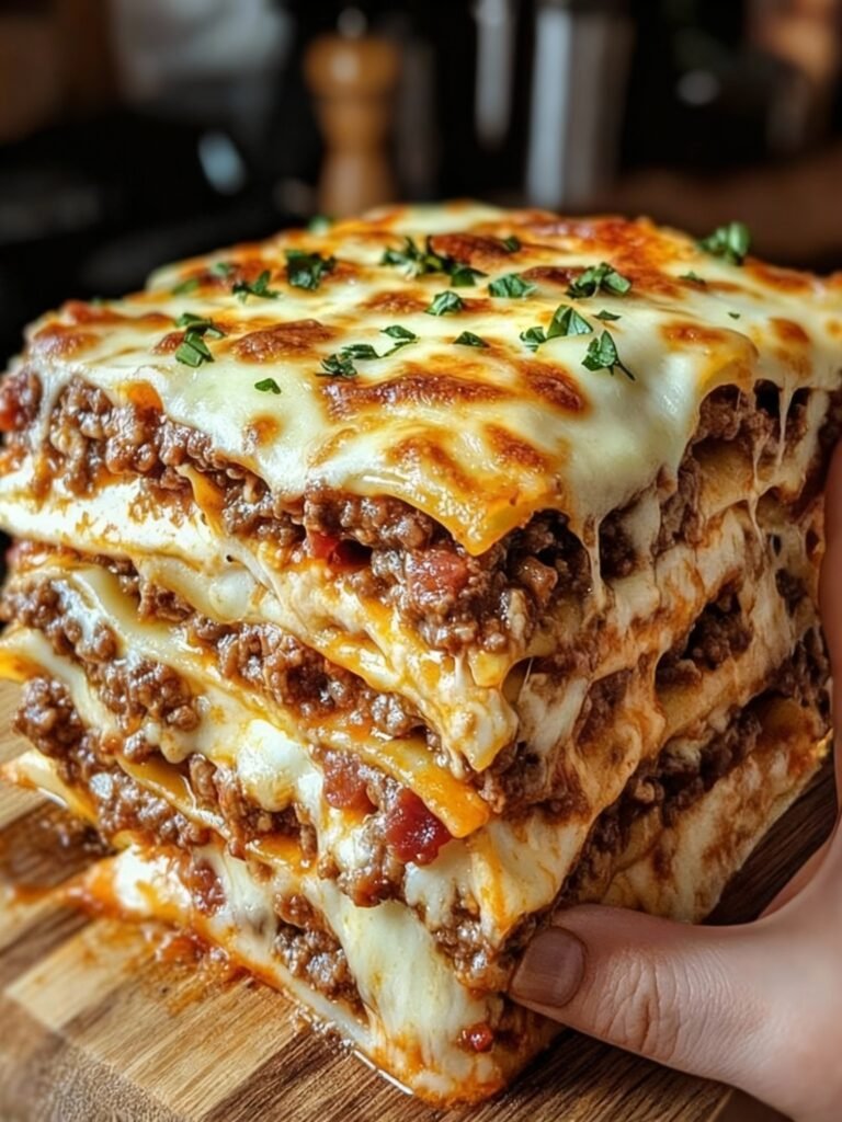 Parmesan Garlic Bacon Cheeseburger Lasagna Recipe