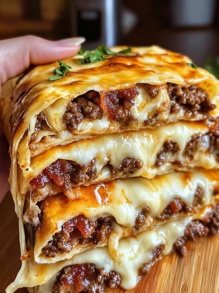 Garlic Butter Bacon Cheeseburger Rollups Recipe