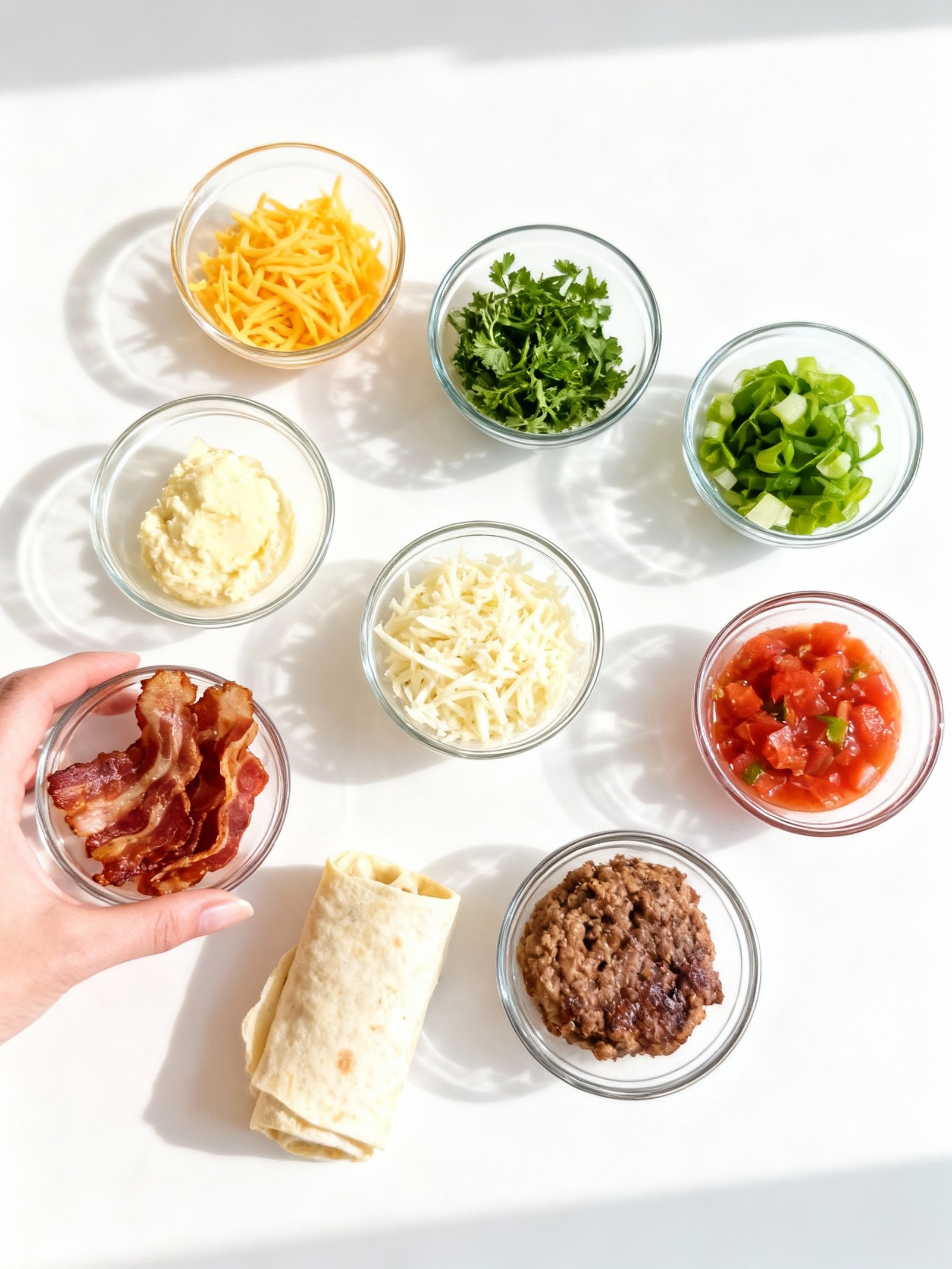 Garlic Butter Bacon Cheeseburger Rollups ingredients