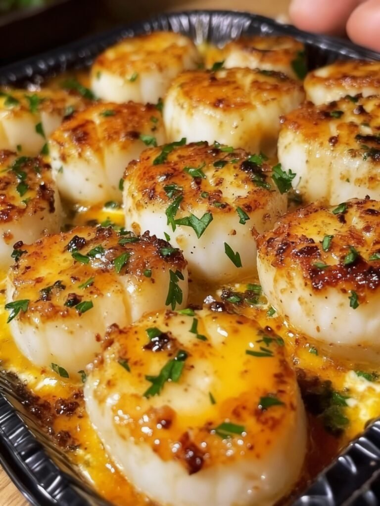 Garlic Butter Baked Scallops Recipe