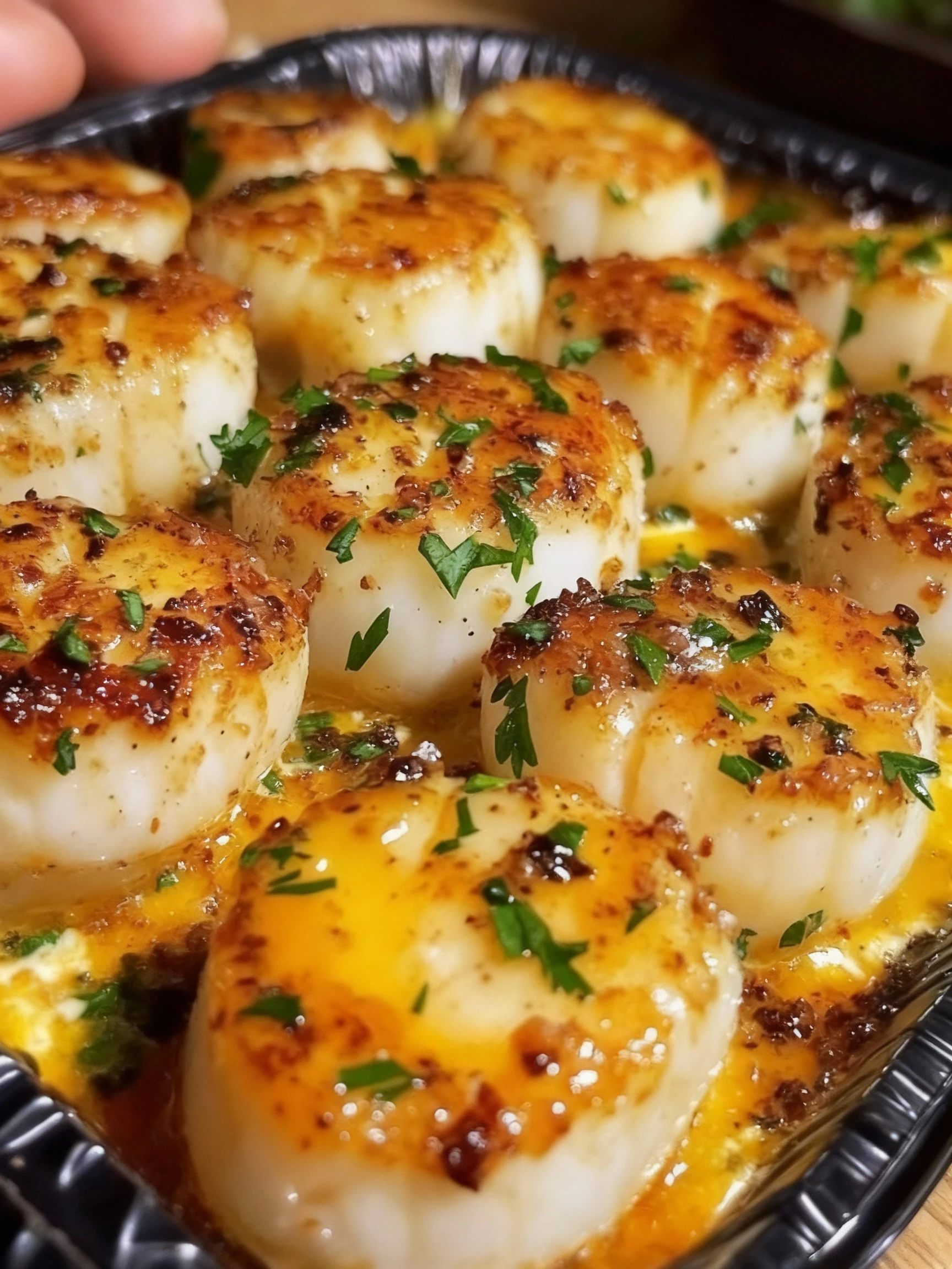 Garlic Butter Baked Scallops finished