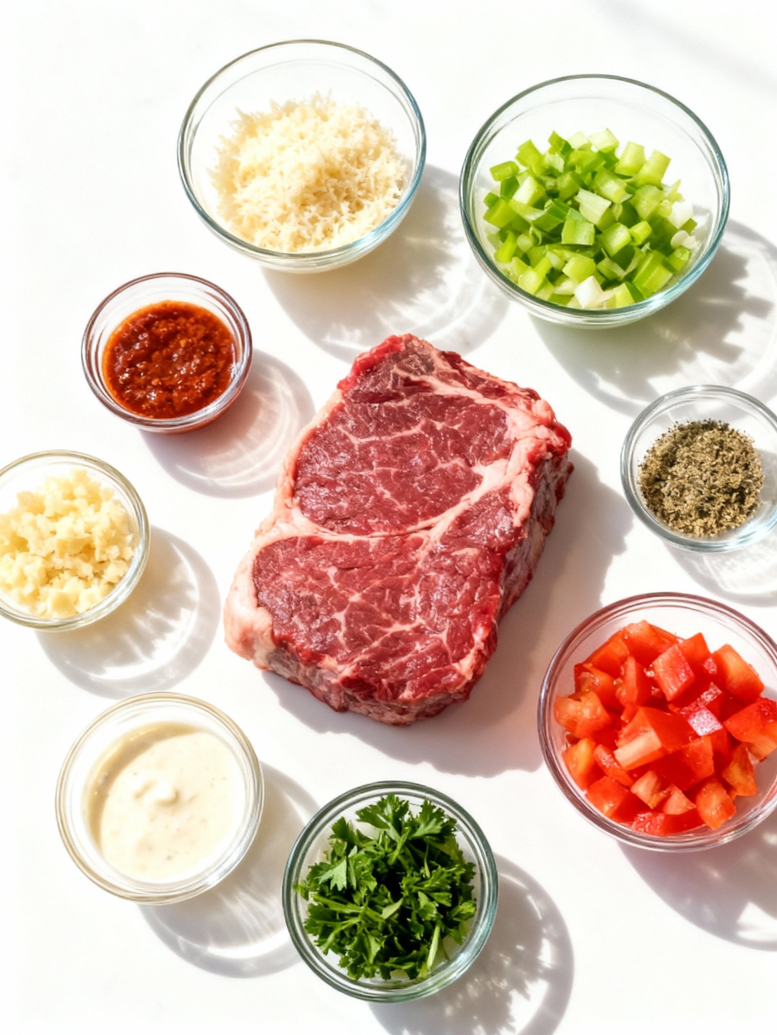 Garlic Butter Steak Bites with Parmesan Cream Sauce ingredients