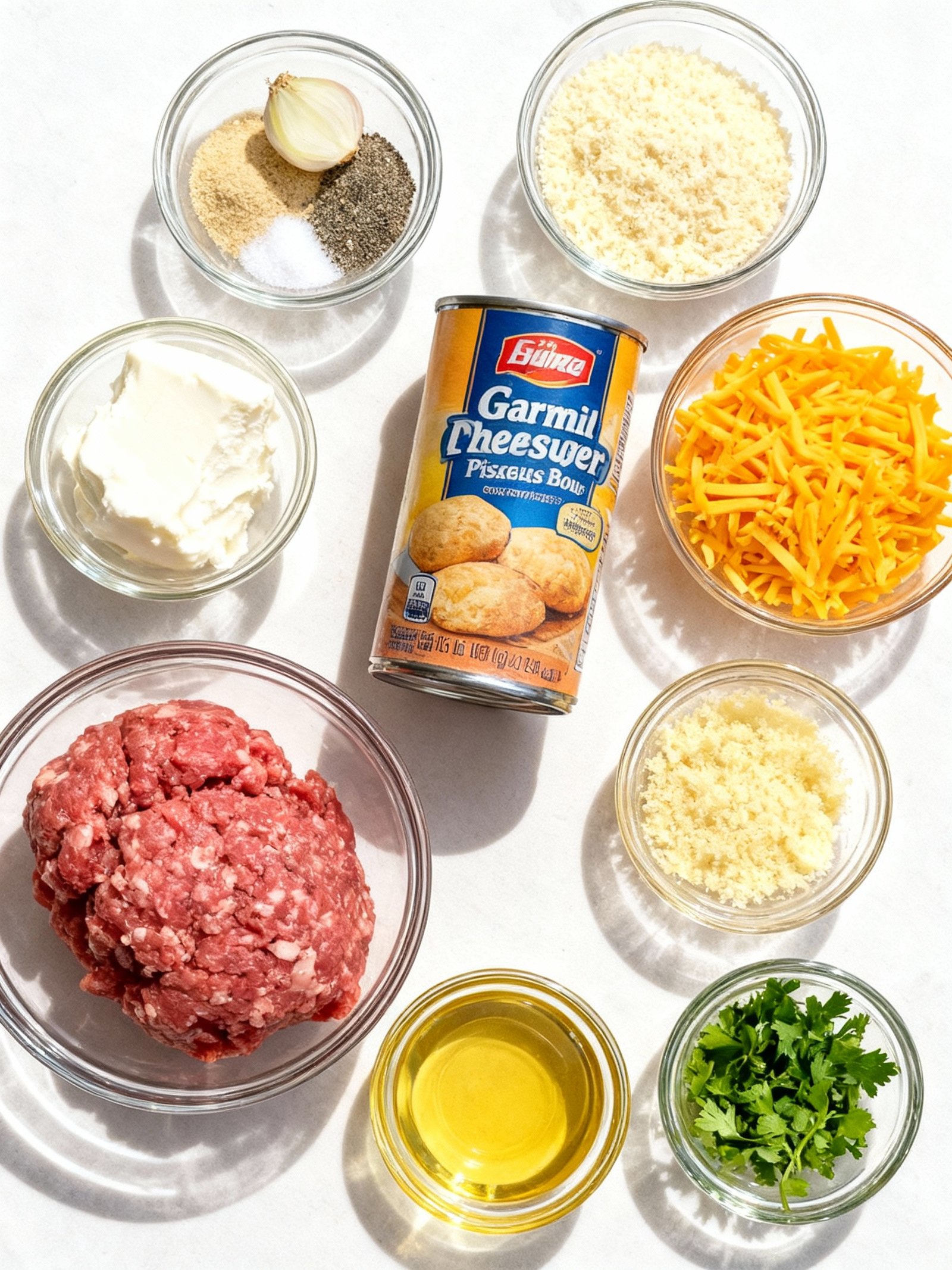 Garlic Parmesan Cheeseburger Bombs ingredients