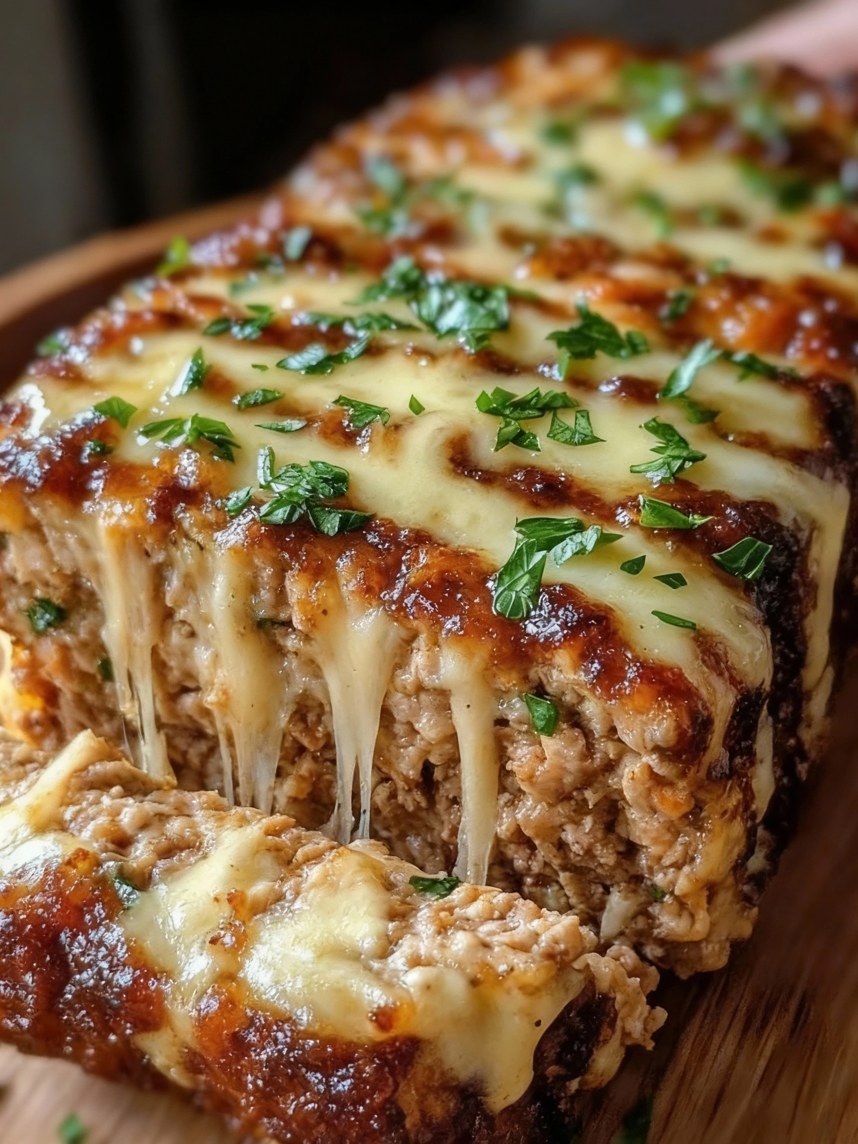 Melt-in-Your-Mouth Garlic Parmesan Chicken Meatloaf finished
