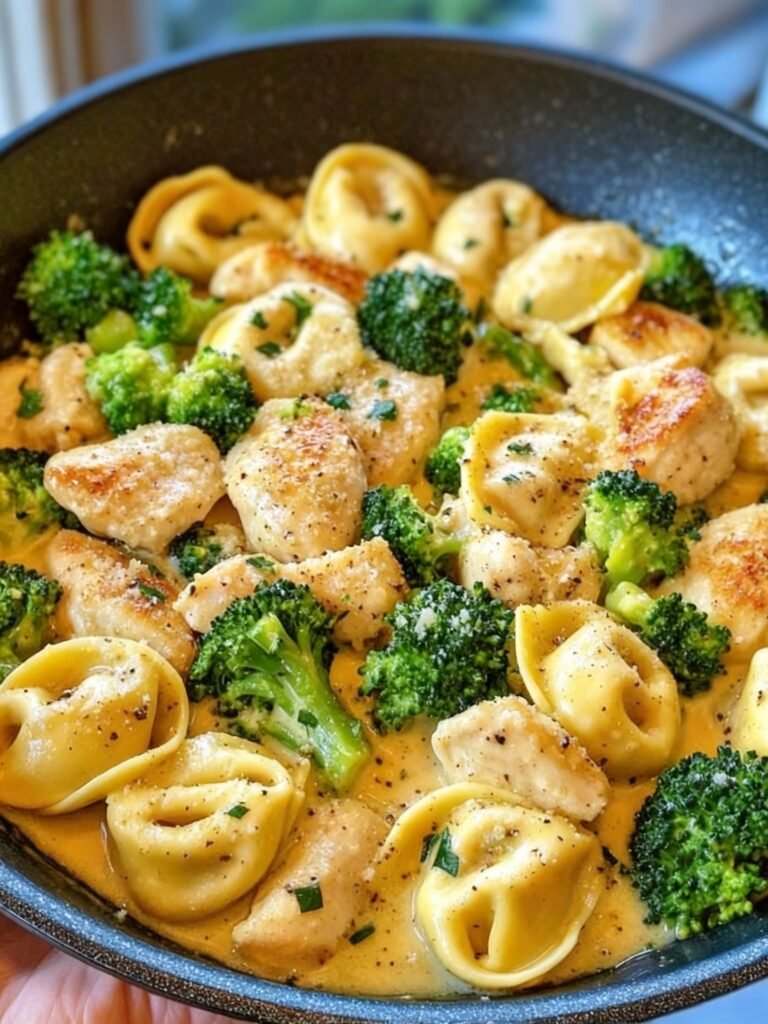 Garlic Parmesan Chicken Tortellini and Broccoli Recipe