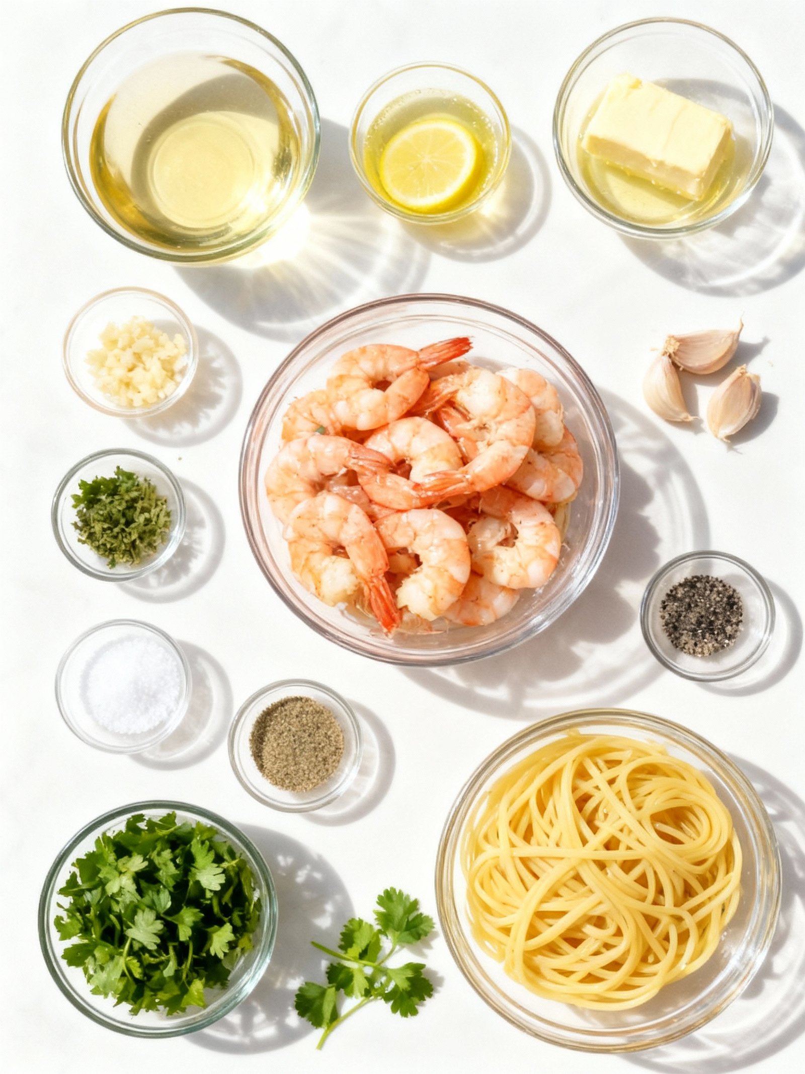 Garlic Shrimp Pasta ingredients