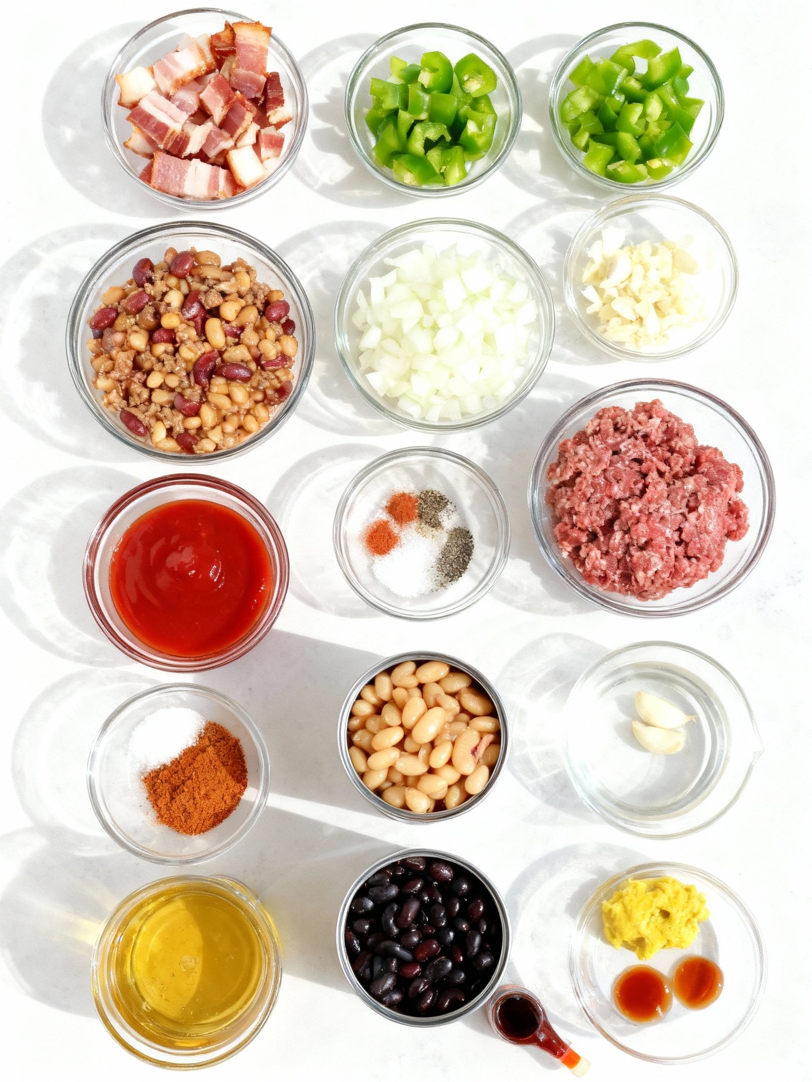 Hearty and delicious Cowboy Beans ingredients